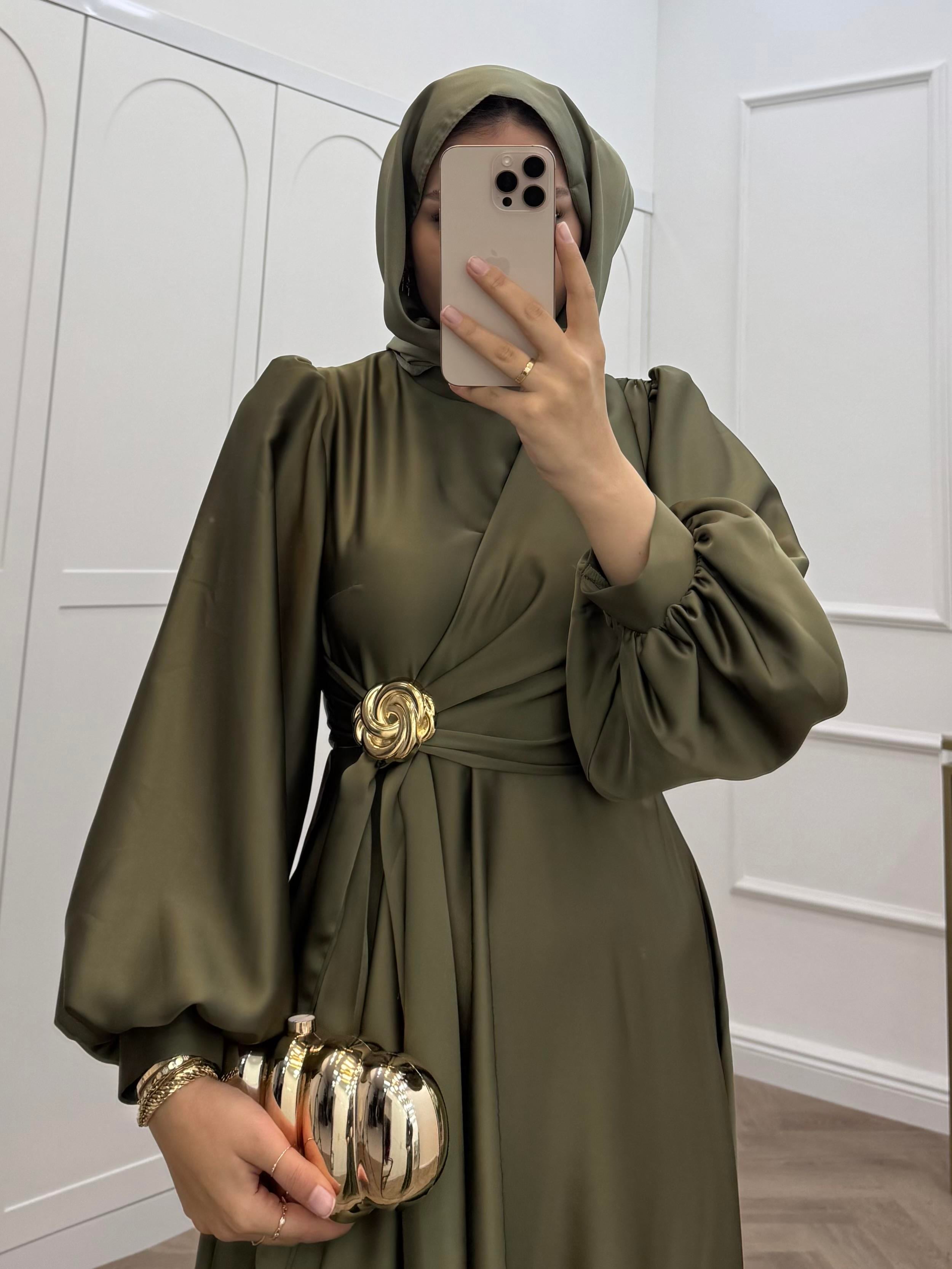 TOKALI SATEN ELBİSE HAKİ 