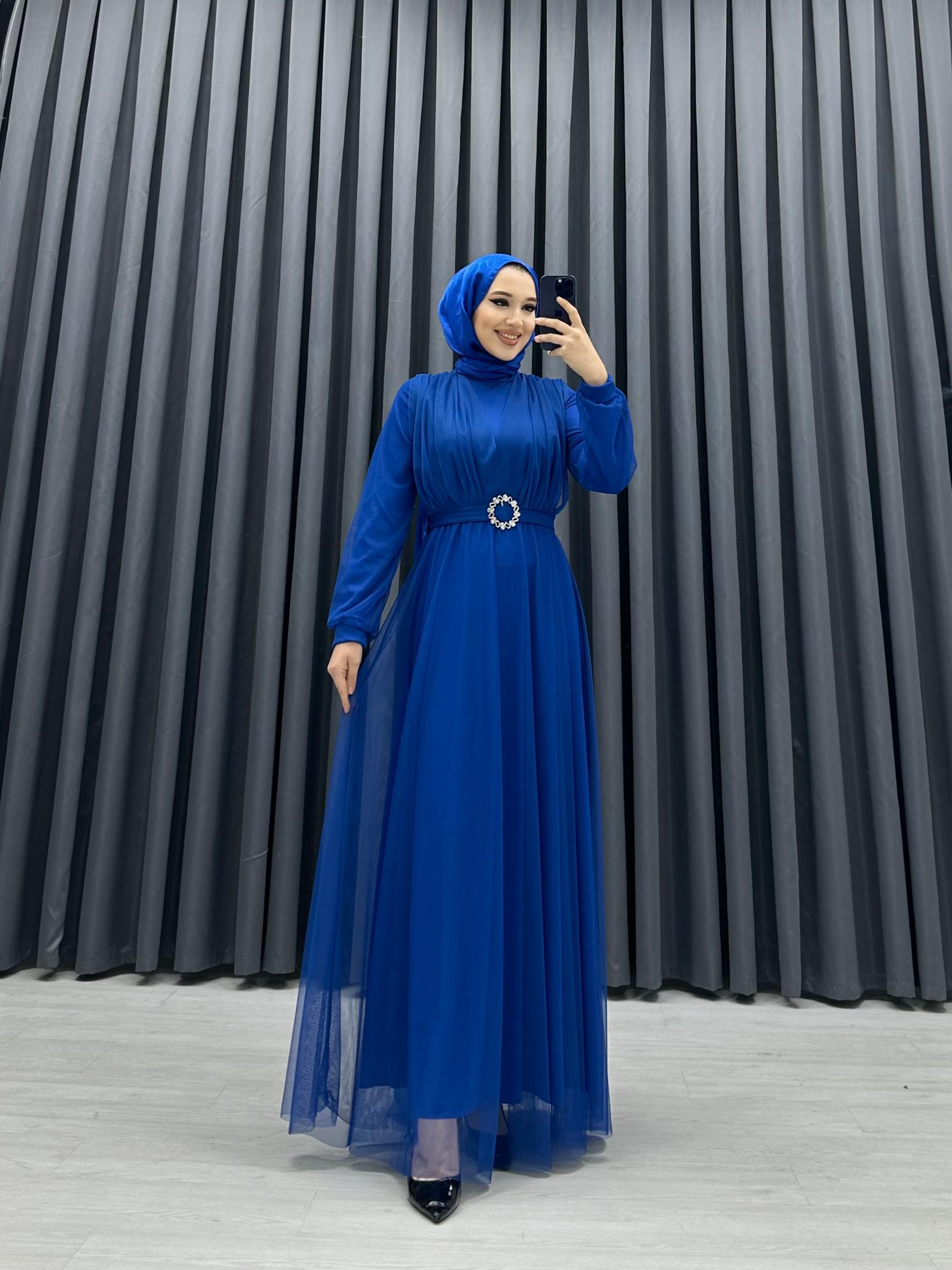 TOKALI TÜL ELBİSE SAKS