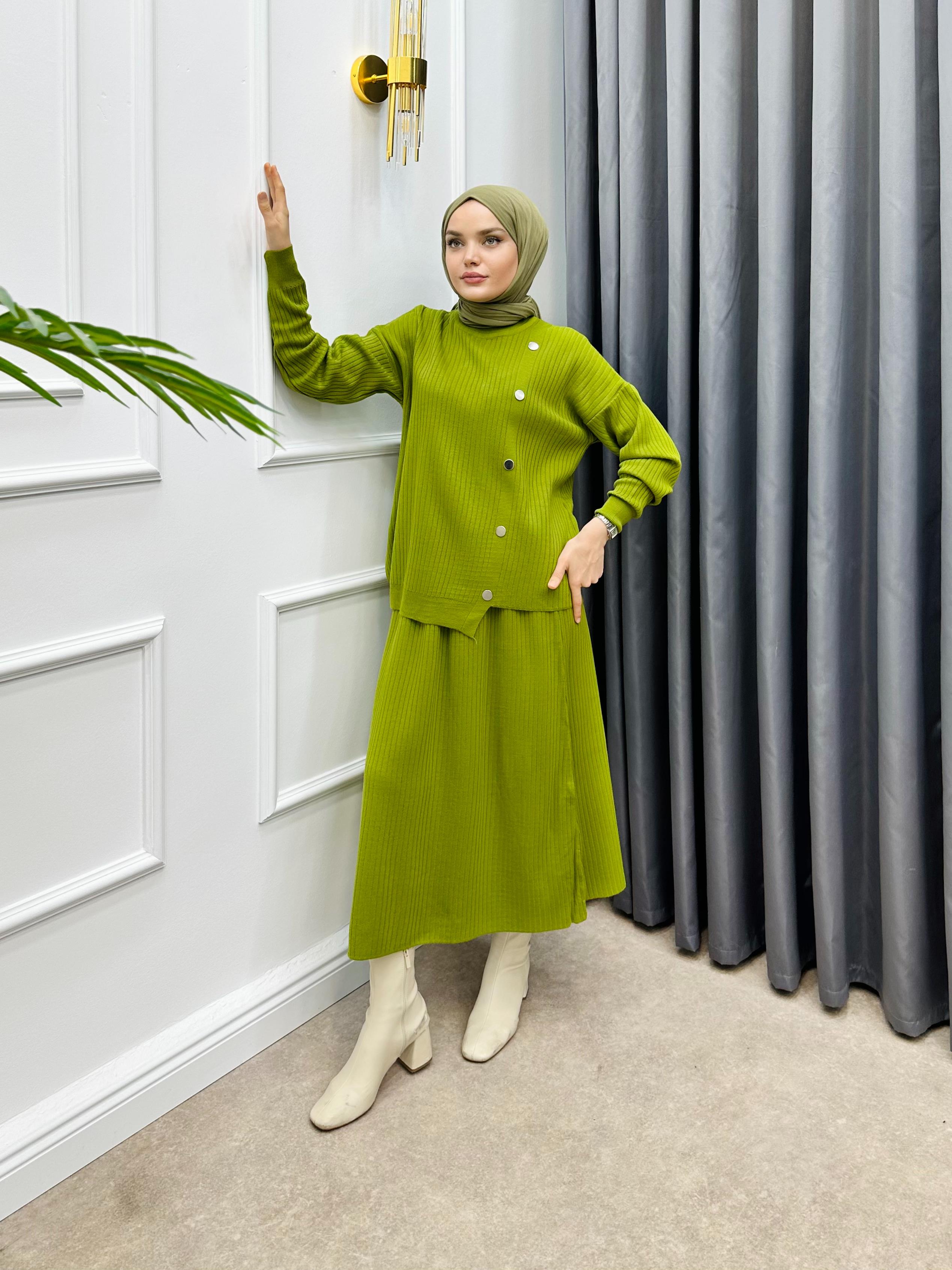 ETEKLİ TRİKO TAKIM YAĞ YEŞİLİ