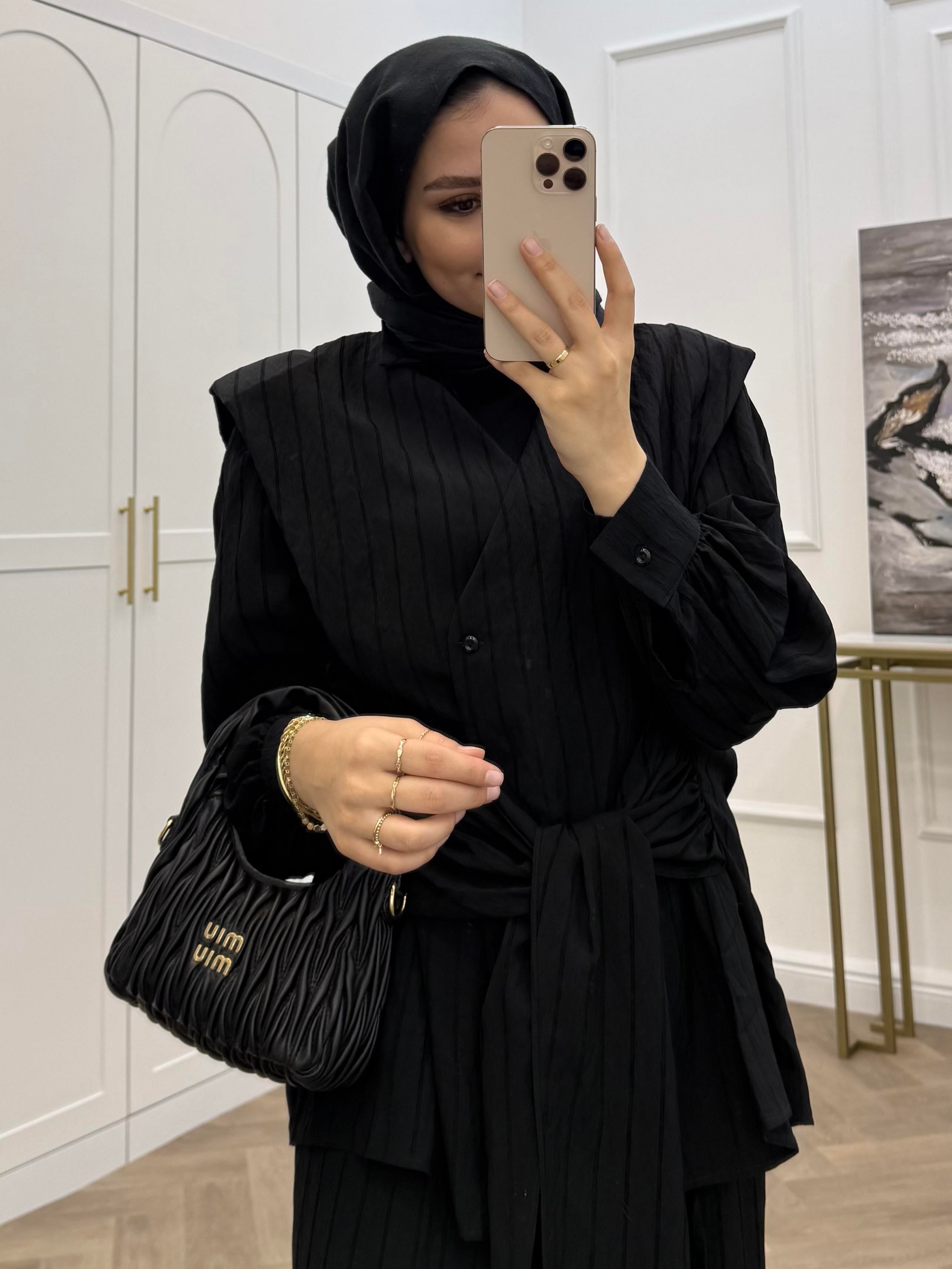 VATKALI BELDEN KEMERLİ TAKIM SİYAH