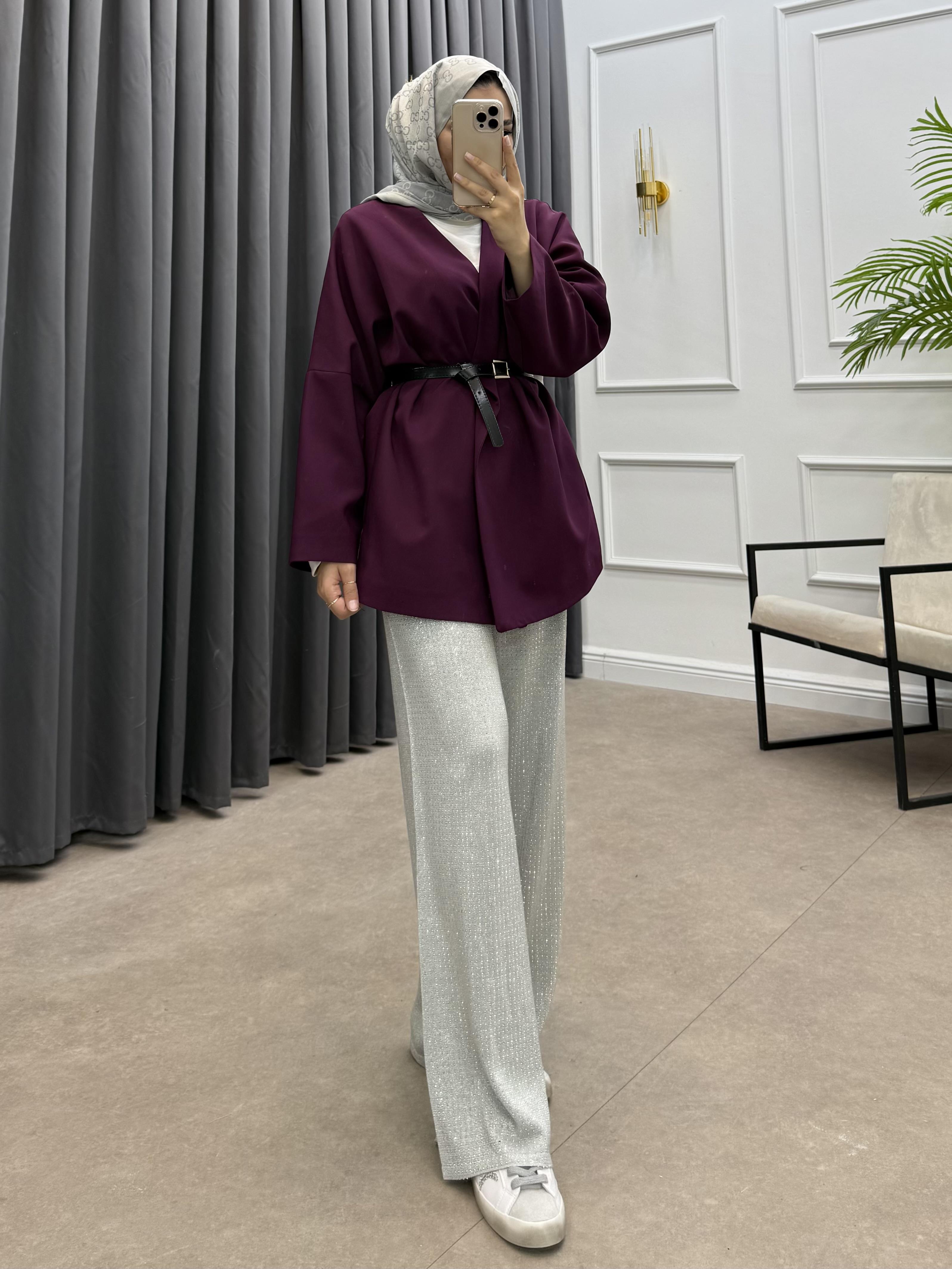 YAKASIZ KEMER DETAY CEKET MÜRDÜM