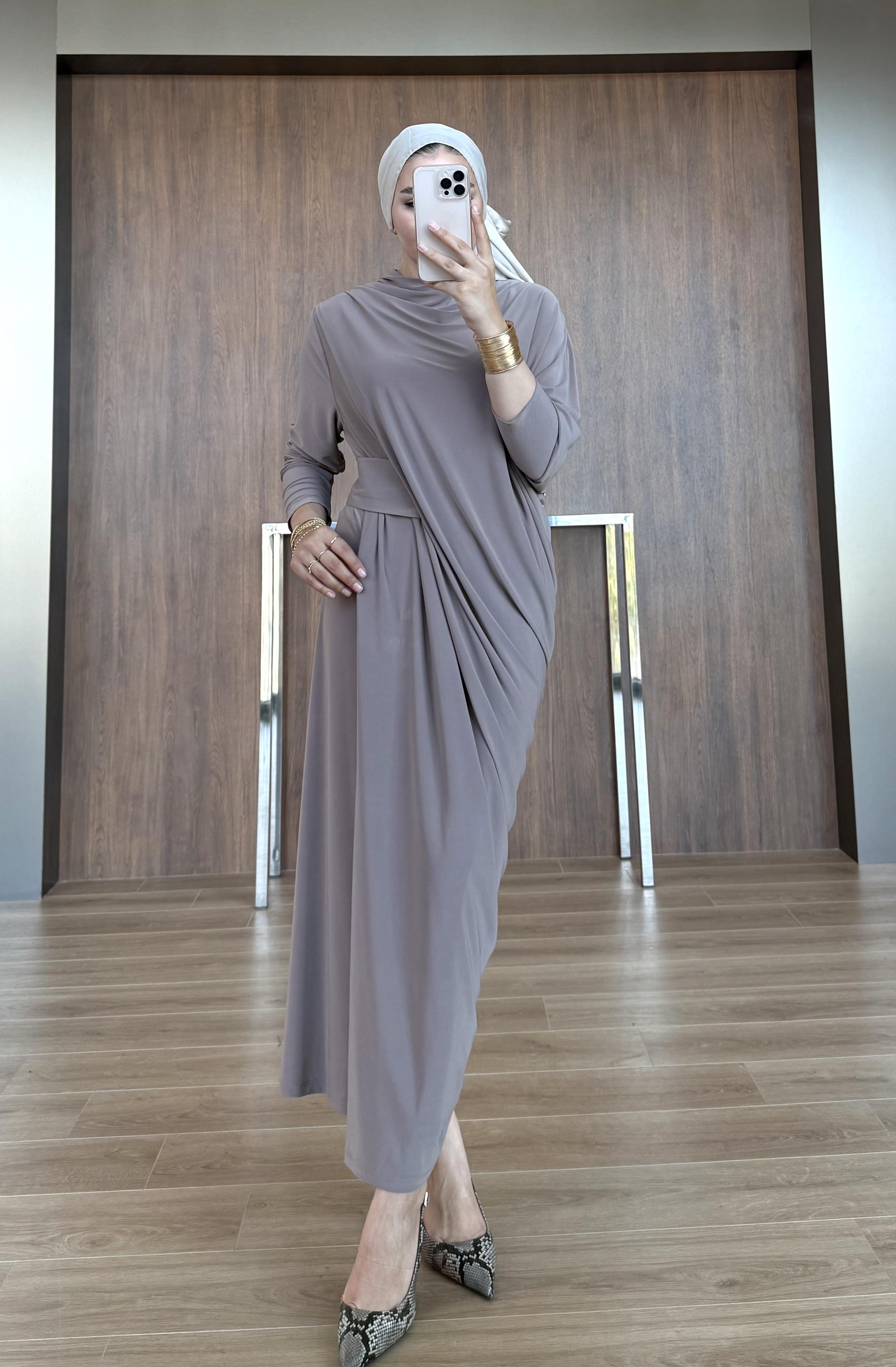 YARASA KOL SANDY ELBİSE VİZON