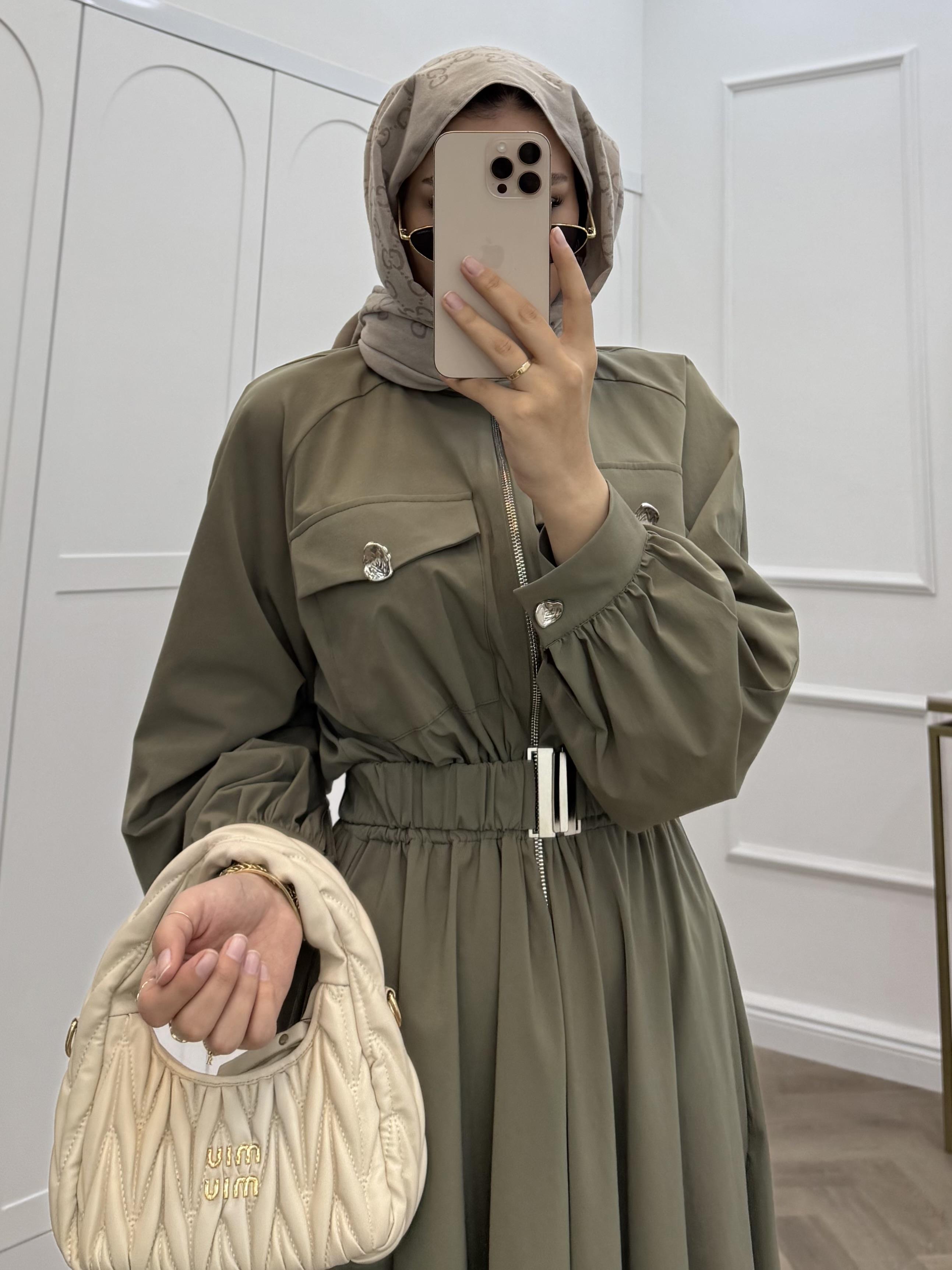 YARIM FERMUARLI PARAŞÜT ELBİSE HAKİ