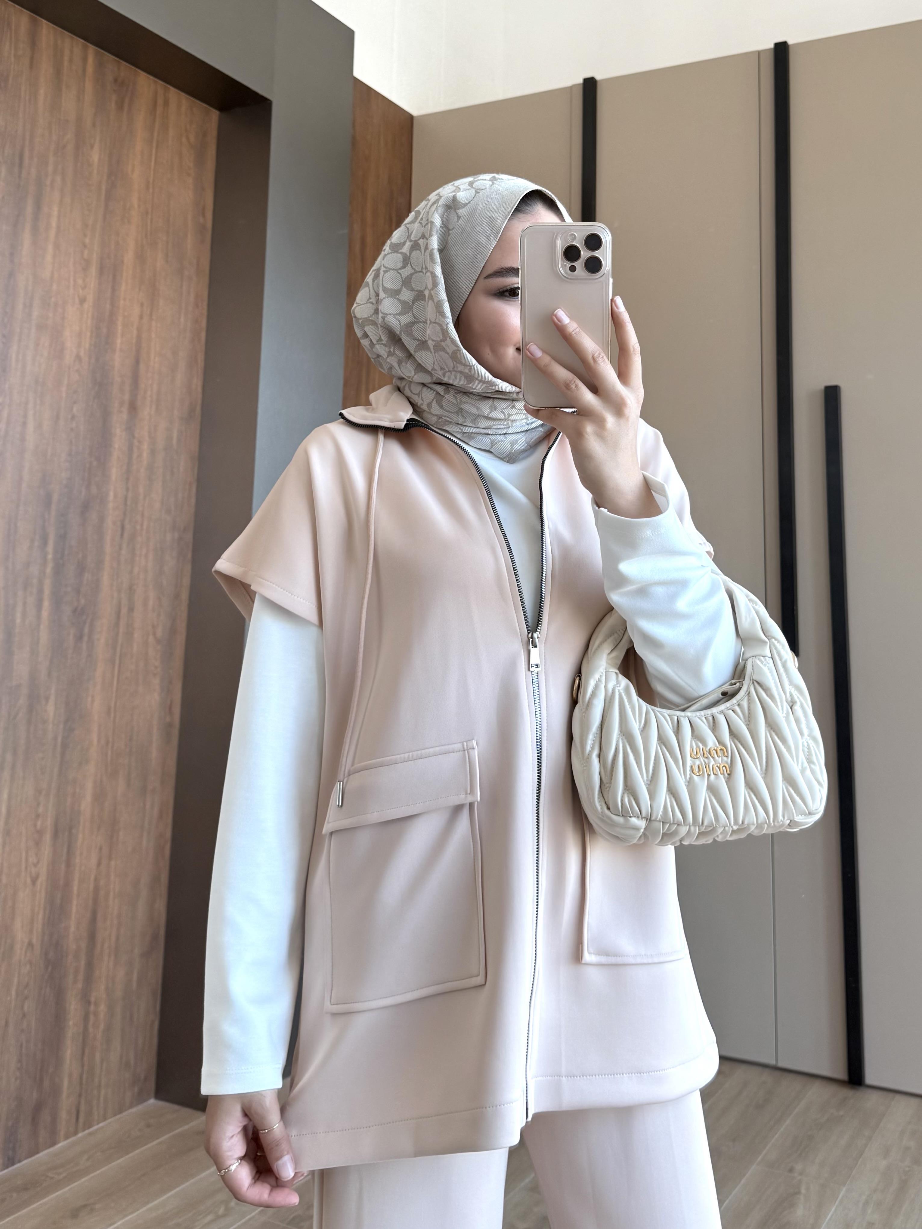 YELEKLİ SCUBA TAKIM BEJ