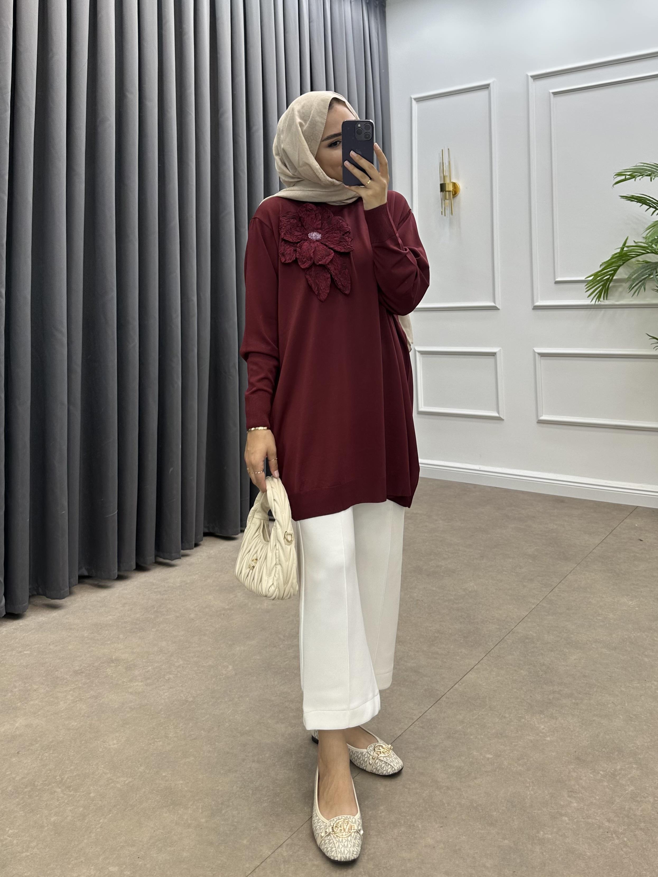 ZAMBAK MERSERİZE TUNİK BORDO