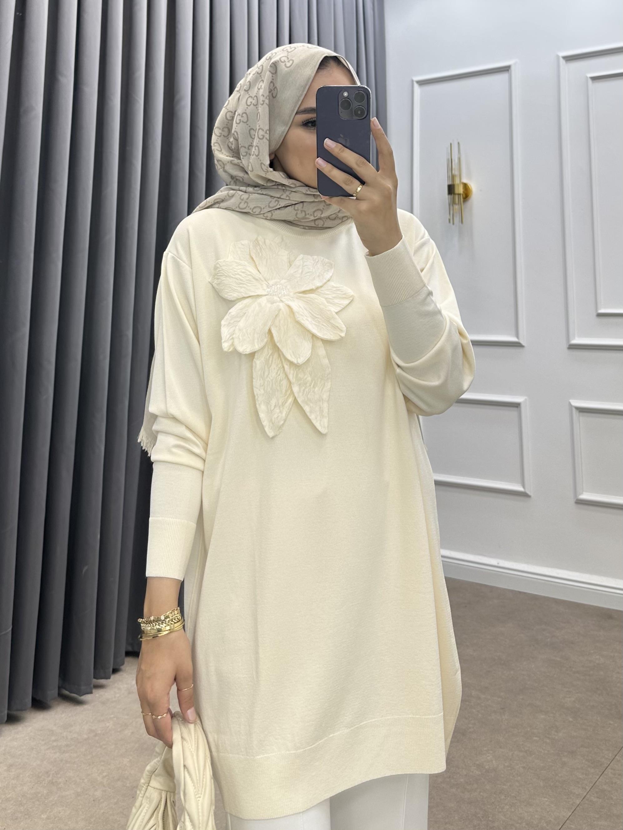 ZAMBAK MERSERİZE TUNİK KREM