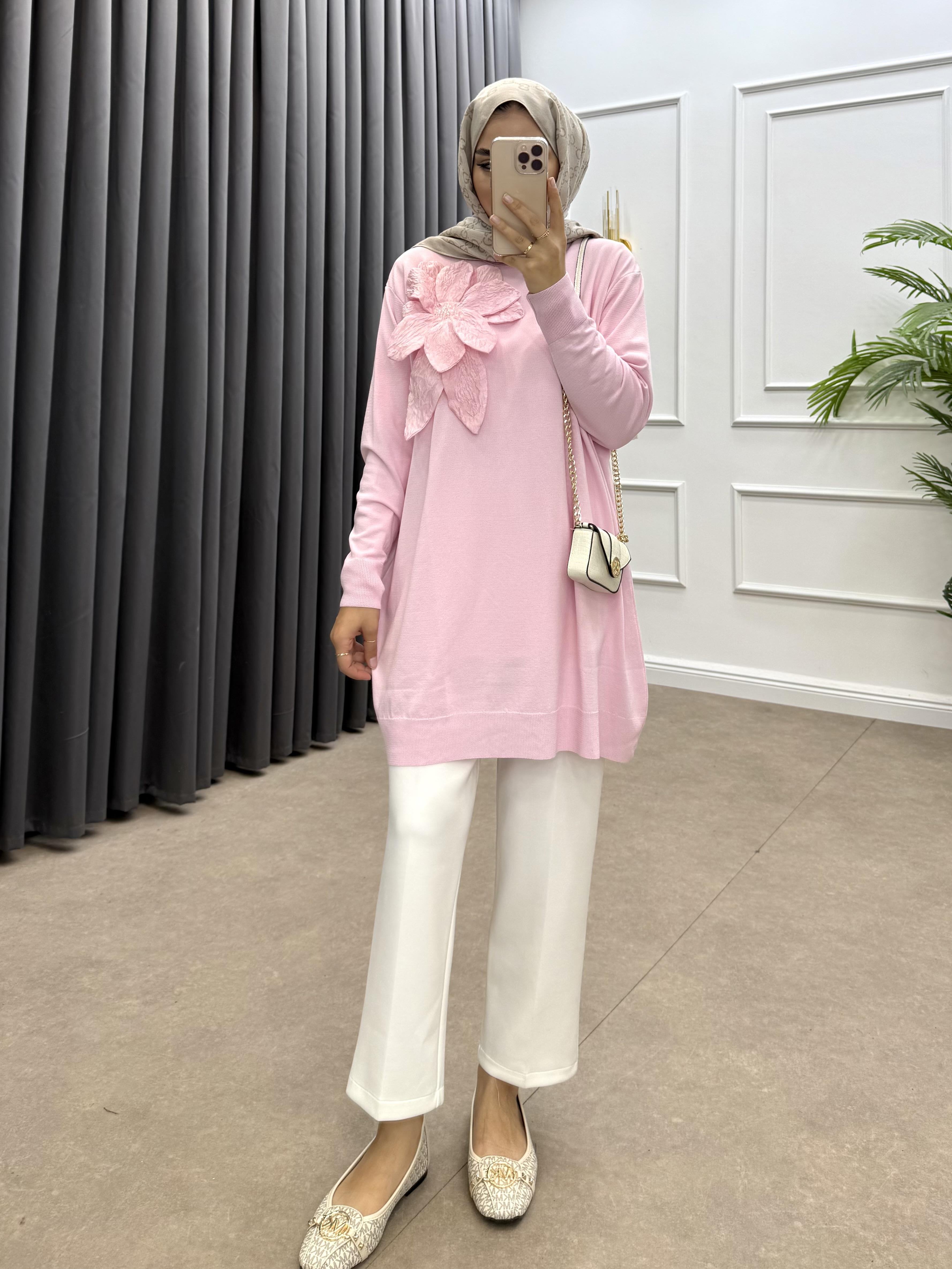 ZAMBAK MERSERİZE TUNİK PEMBE 