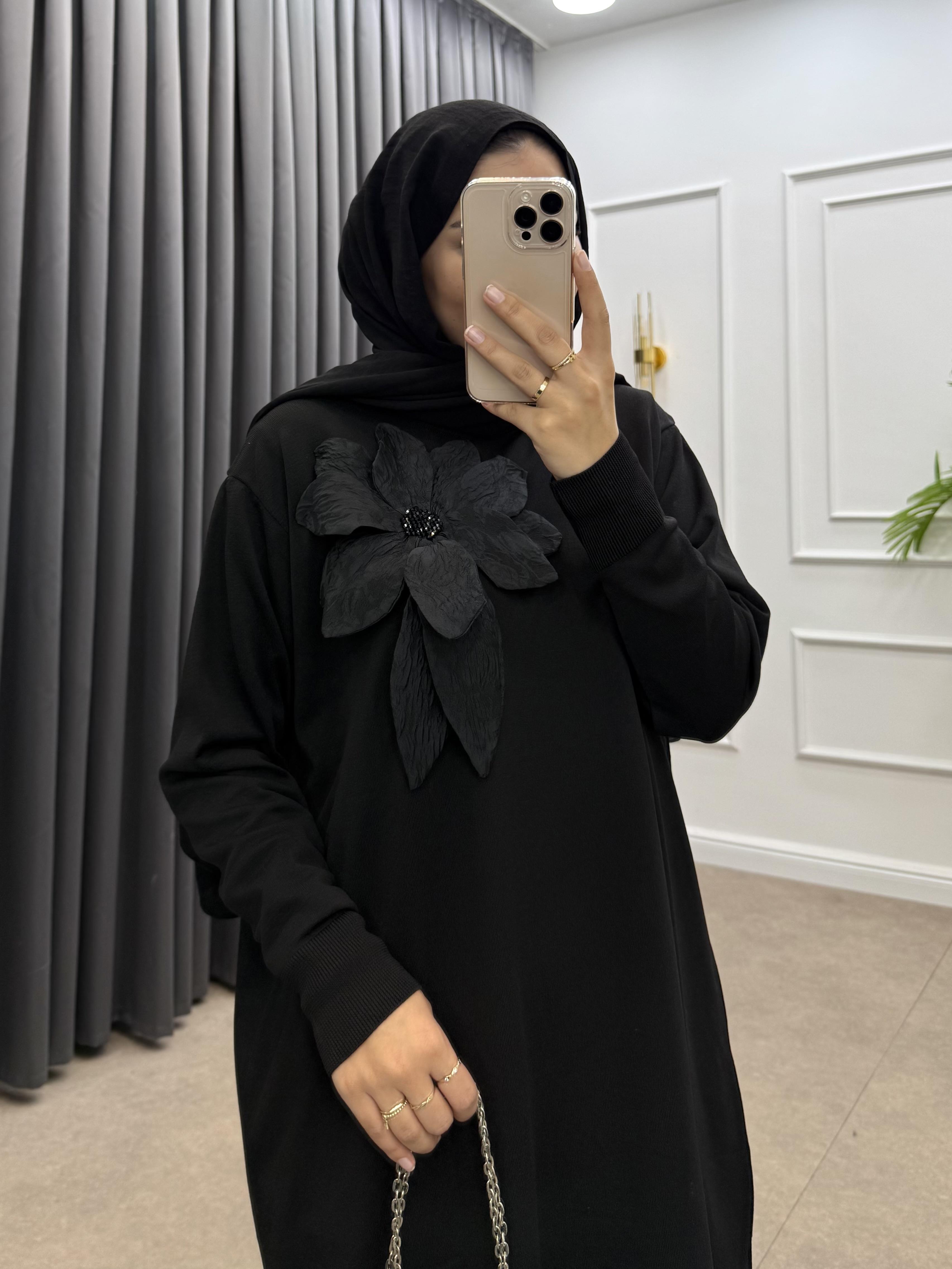 ZAMBAK MERSERİZE TUNİK SİYAH