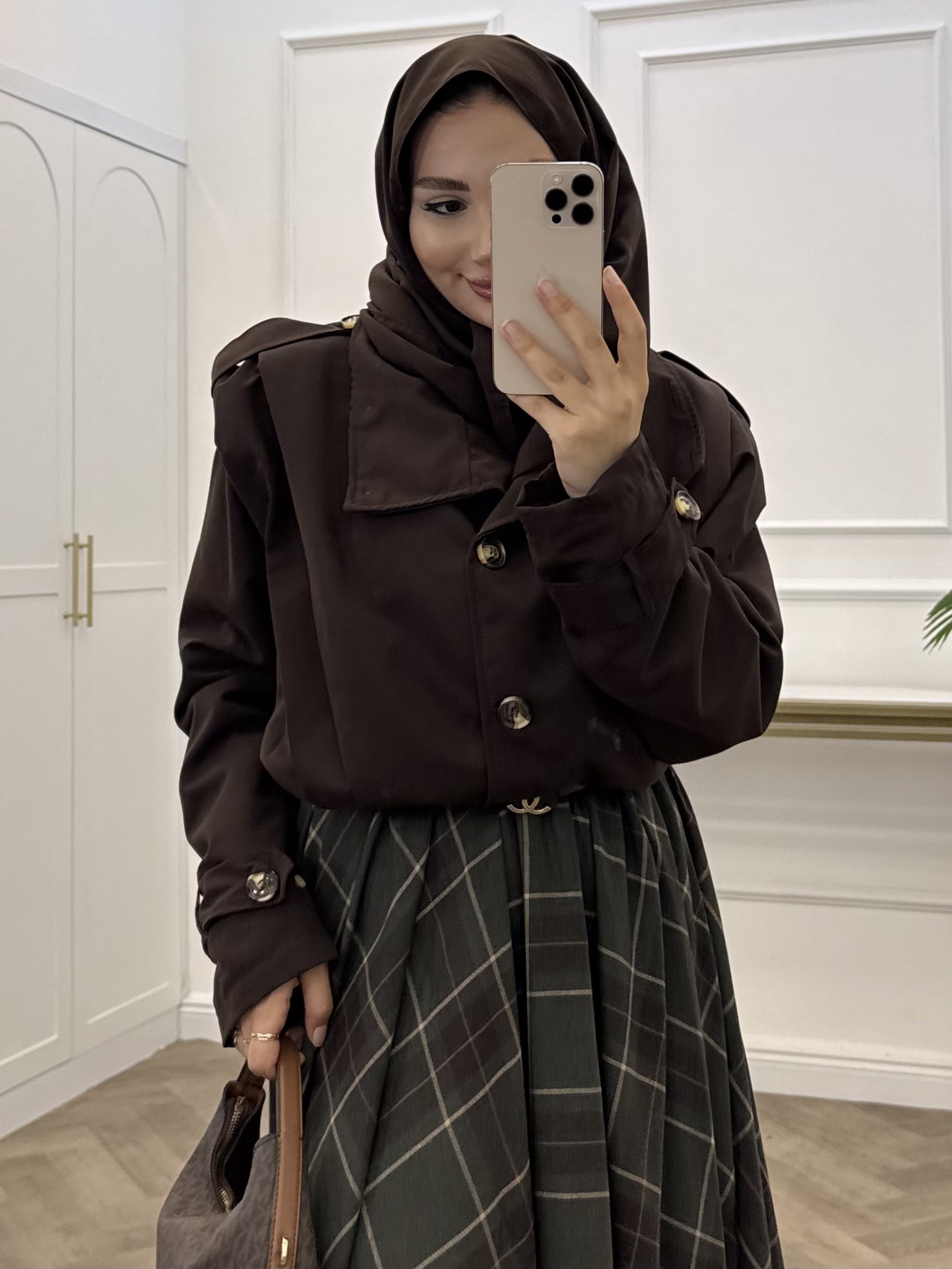 ZARRA KISA BOMBER TRENÇKOT KAHVE