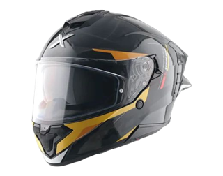 Axor Brutale Çift Spoiler Kask | Pinlocklu, ECE 22.06AXOR BRUTALE KRYPTIC SİYAH SARI