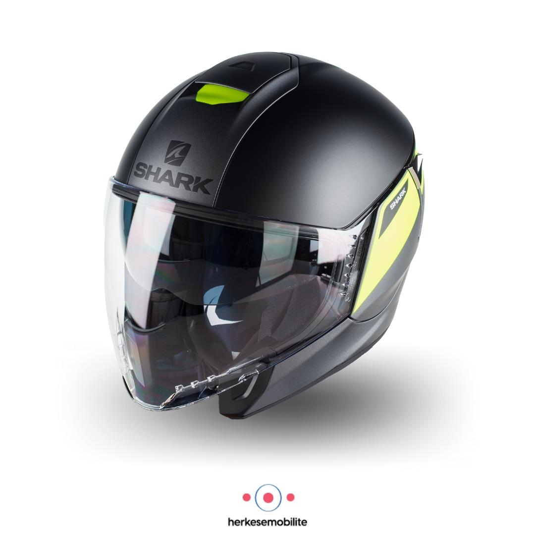 SHARK CityCruiser Karonn Açık Kask Mat Siyah-Neon Sarı