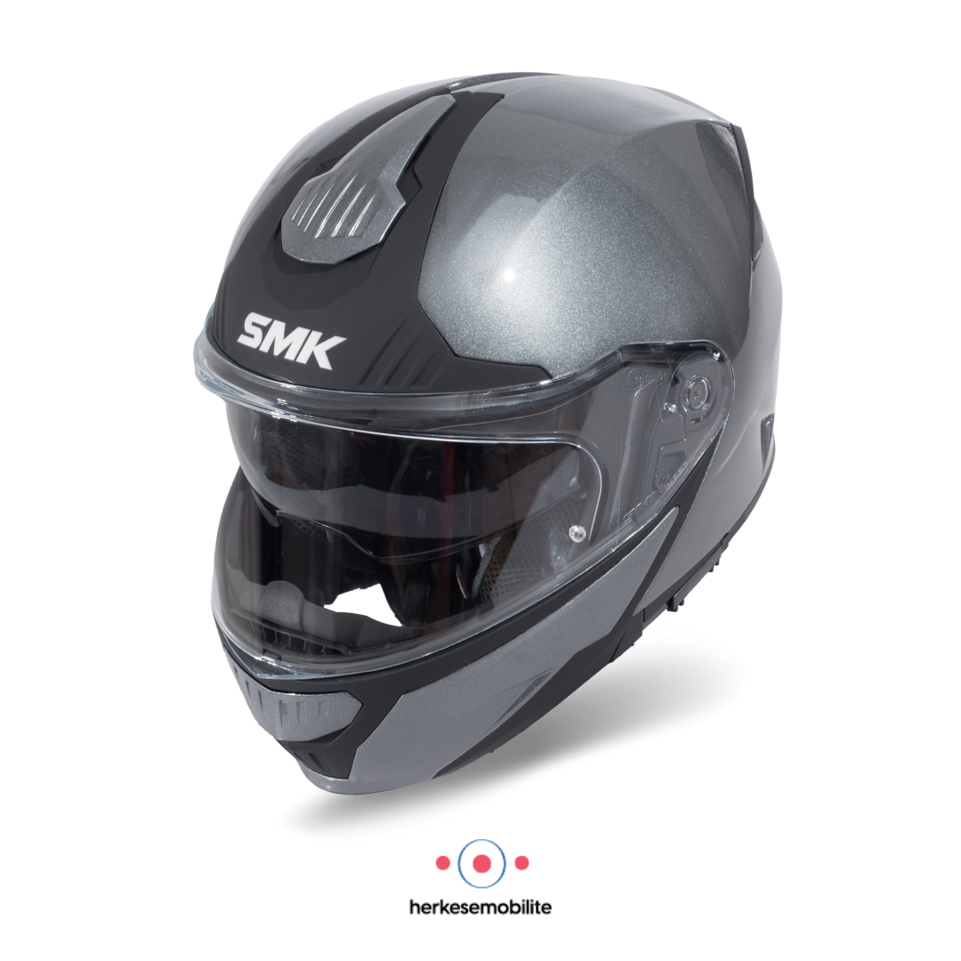 SMK Gullwing Blank Anthracite Çene Açılır Kask I Motosiklet Ekipmanları I  Herkesemobilite.com