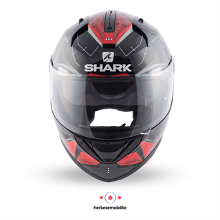 SHARK Ridill Mecca Kask Siyah-Kırmızı-Gri