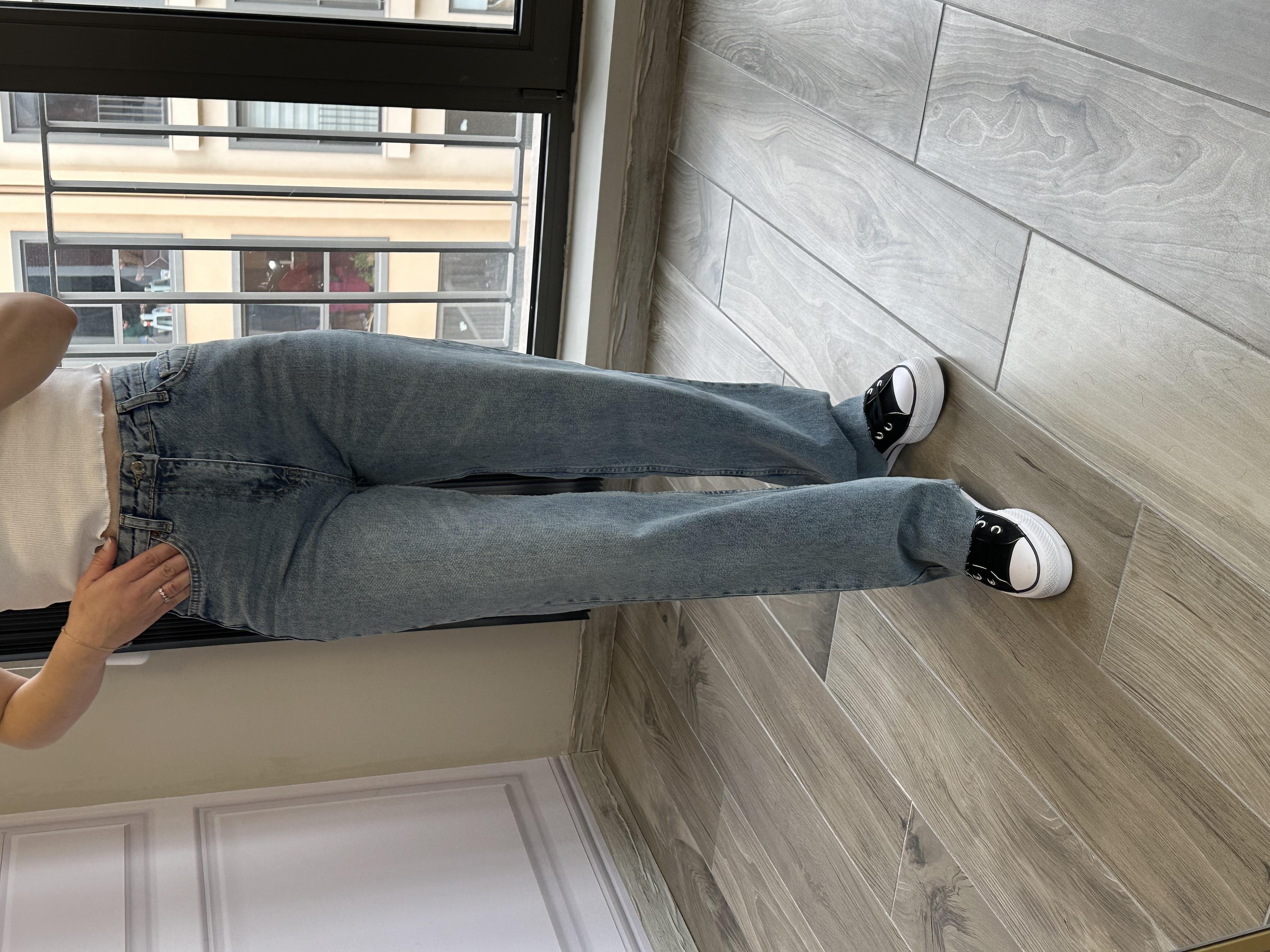 Açık Mavi Geniş Paça Kot