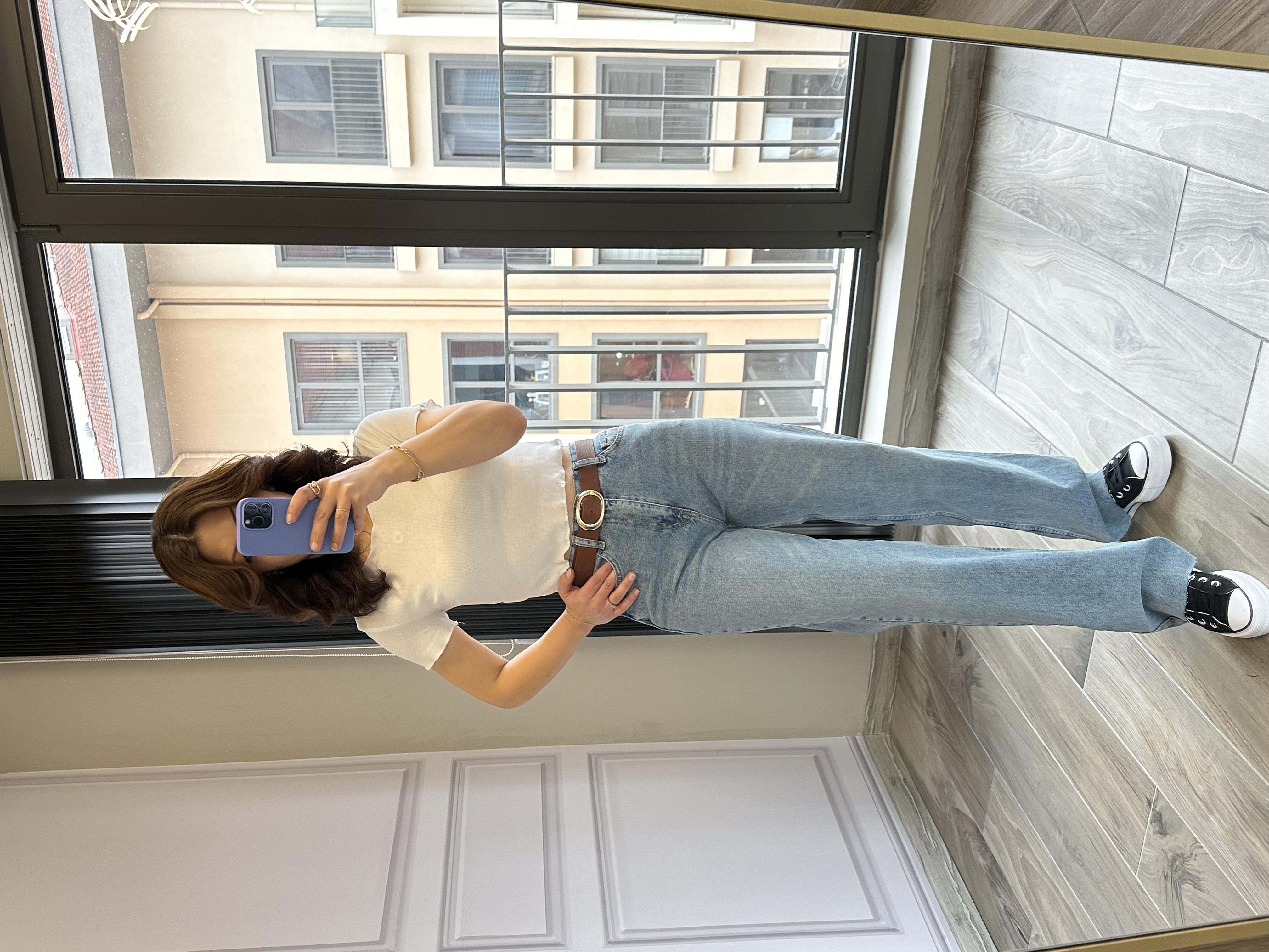 Açık Mavi Geniş Paça Kot