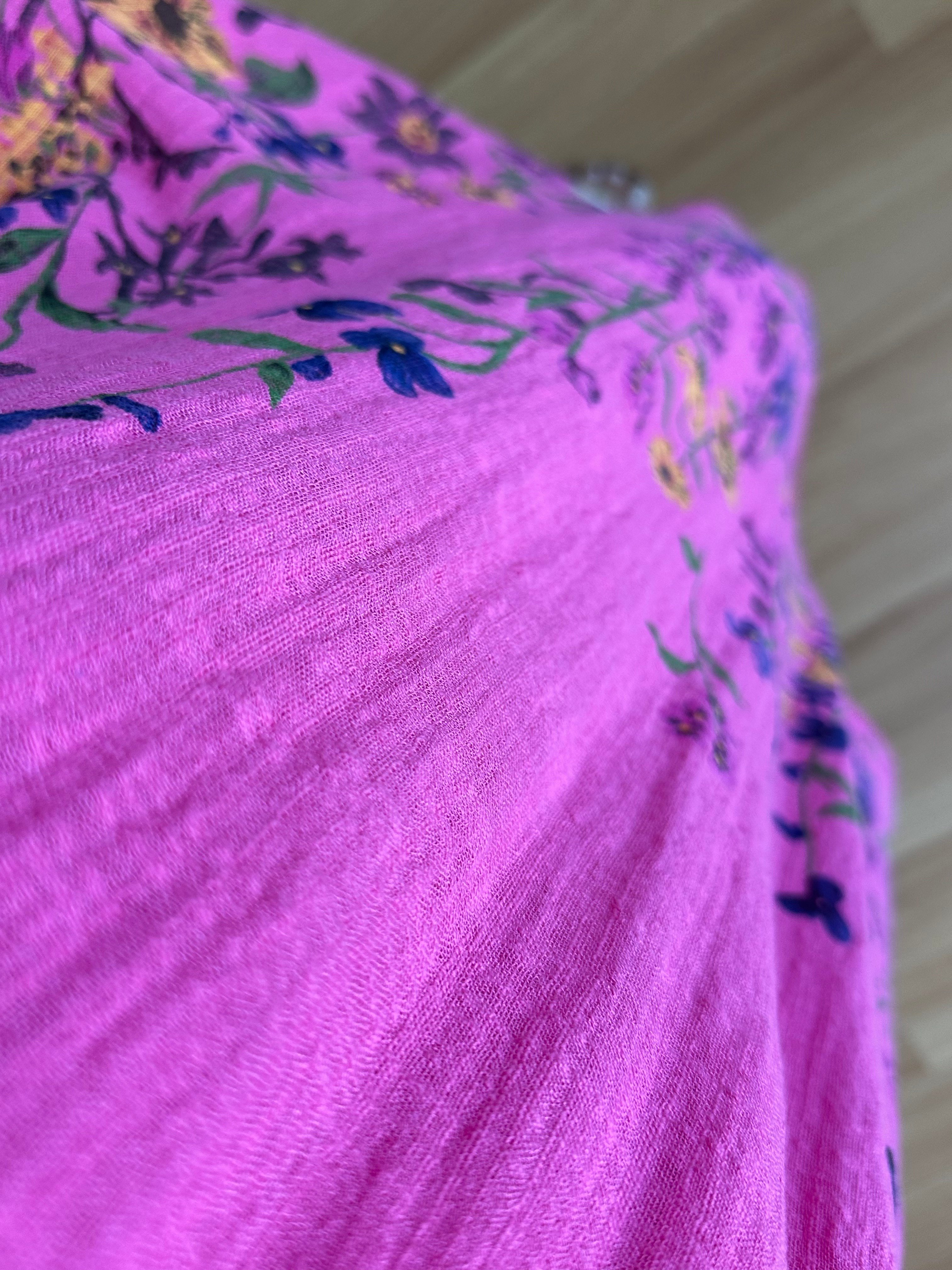 Alara Pembe Çiçekli Astarlı Elbise