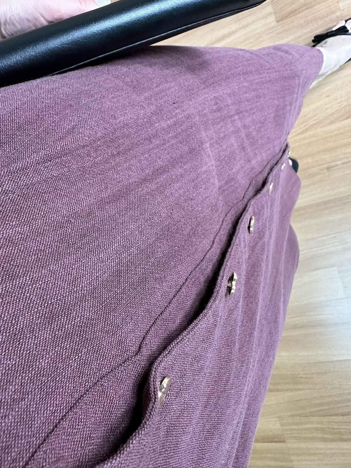 Alya Vişne Keten Gold Detay Elbise