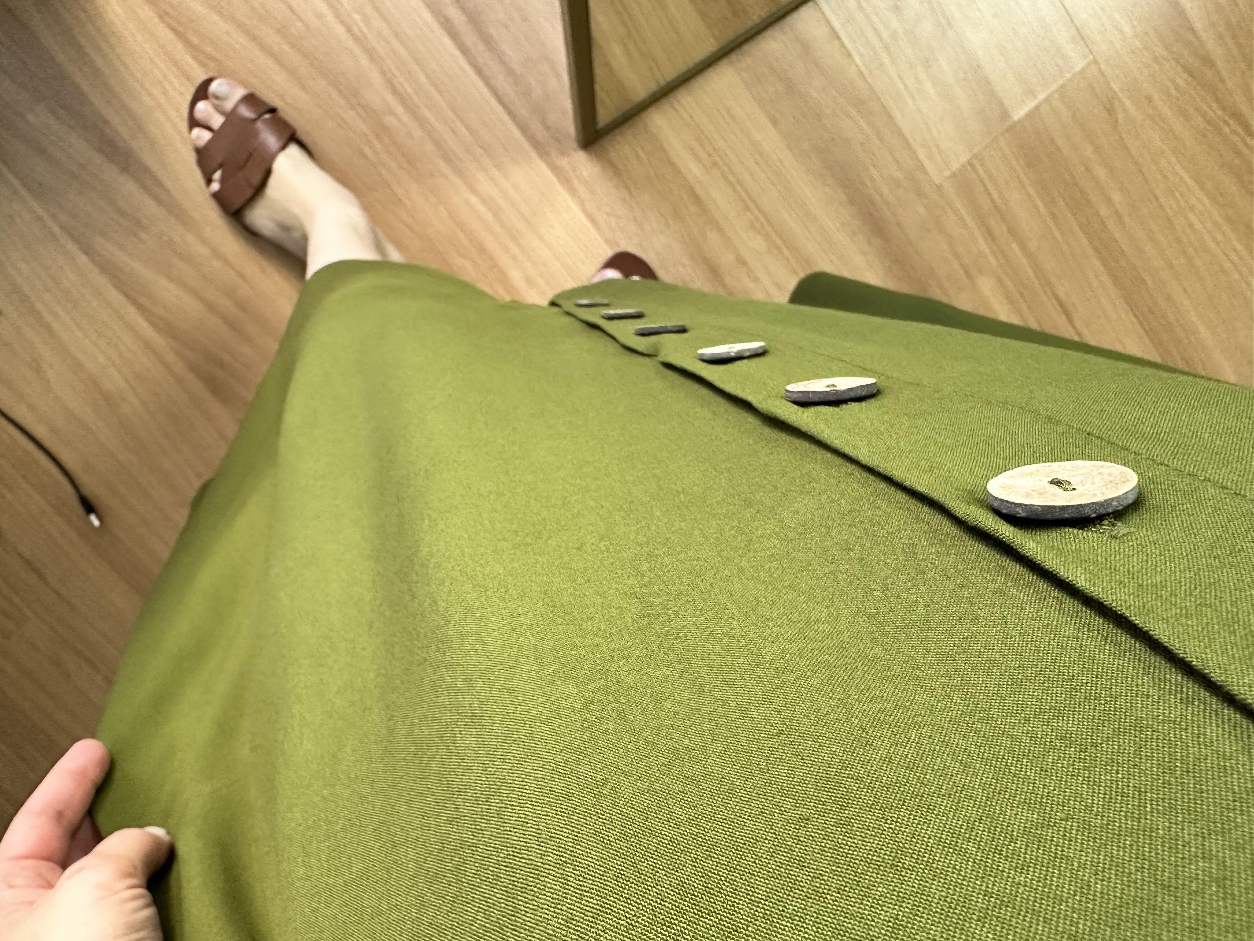 Asya Yağ Yeşili Pamuk Viskon Elbise