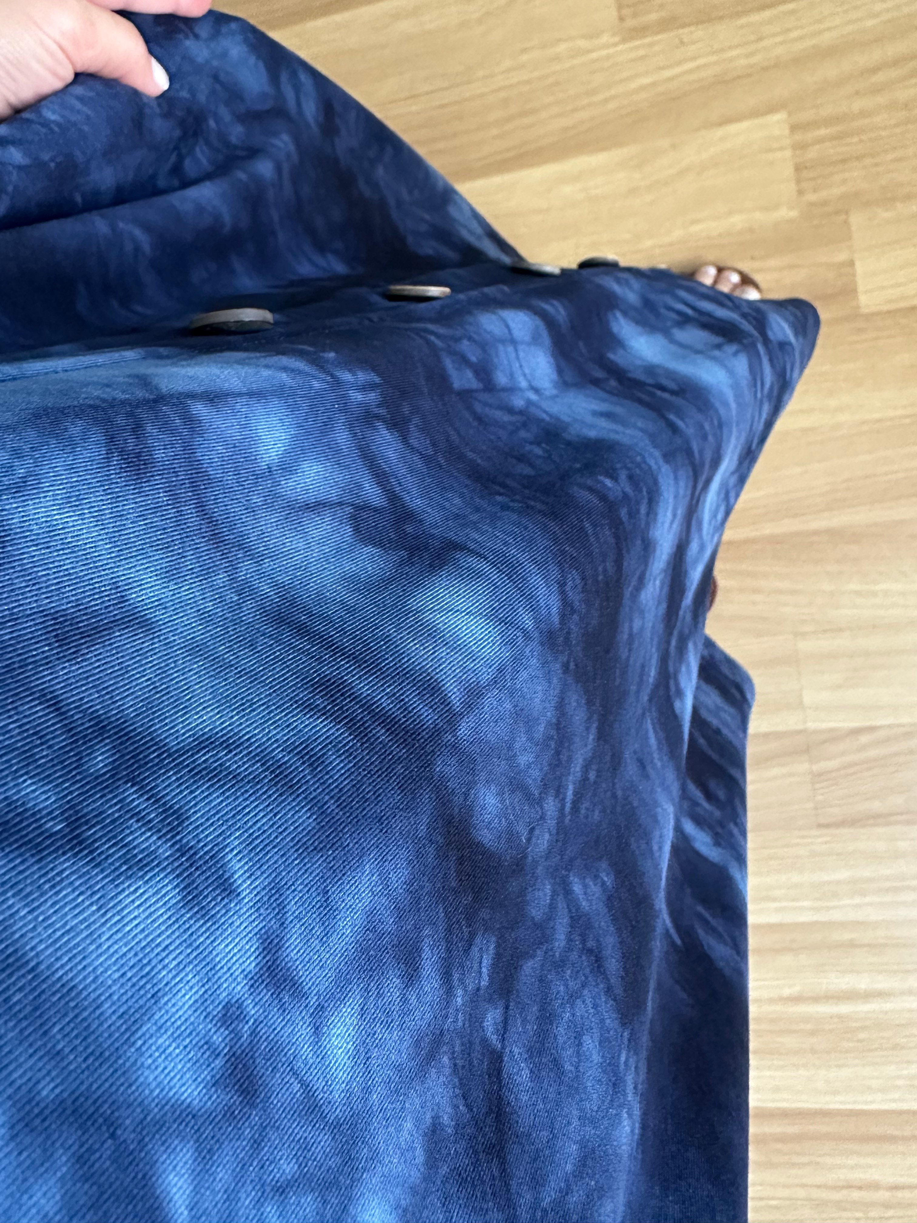Best Lacivert Likralı Viskon Batik Desen Elbise