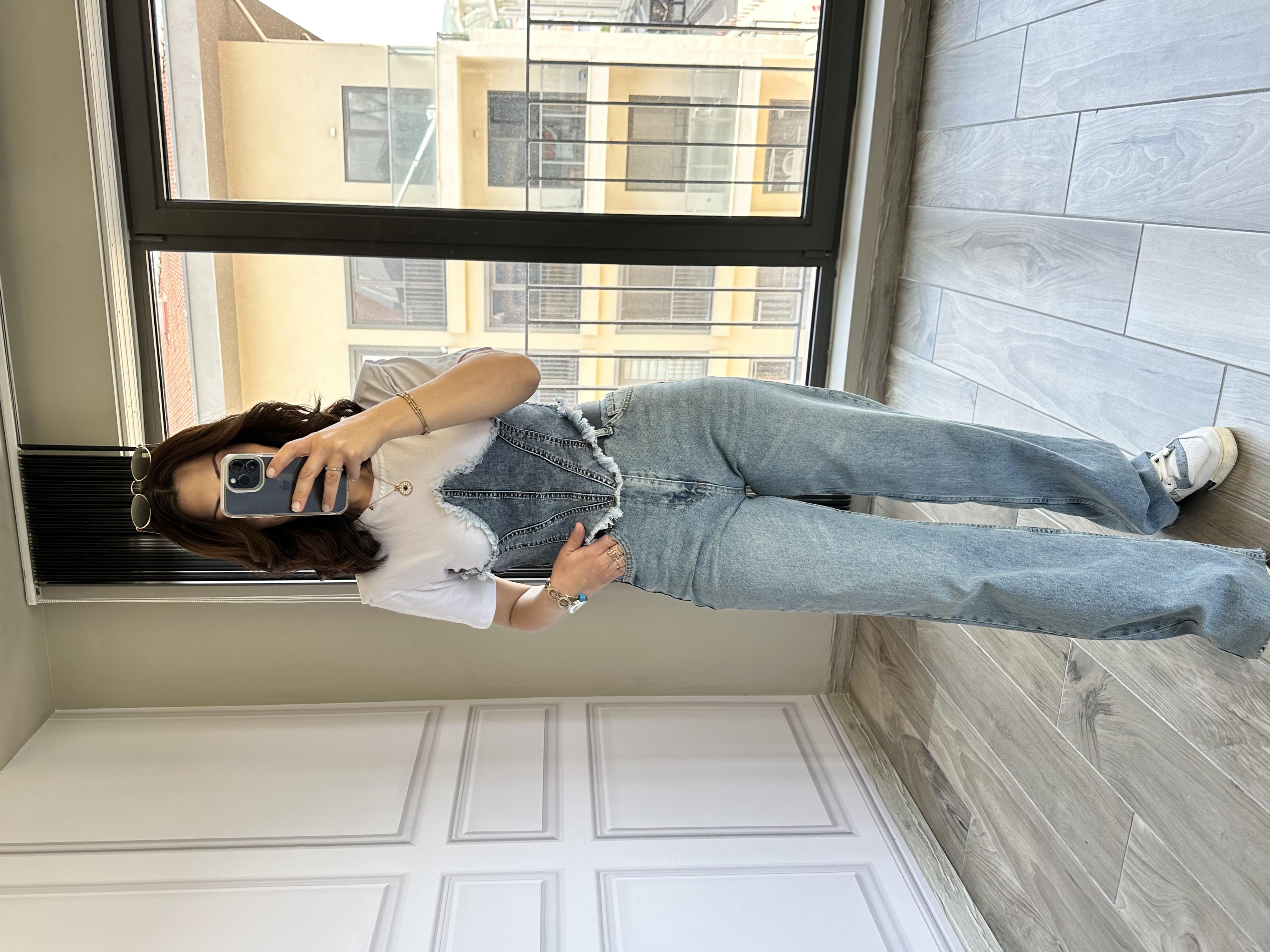 Beyaz Vatkalı Denim Tasarım Tshirt