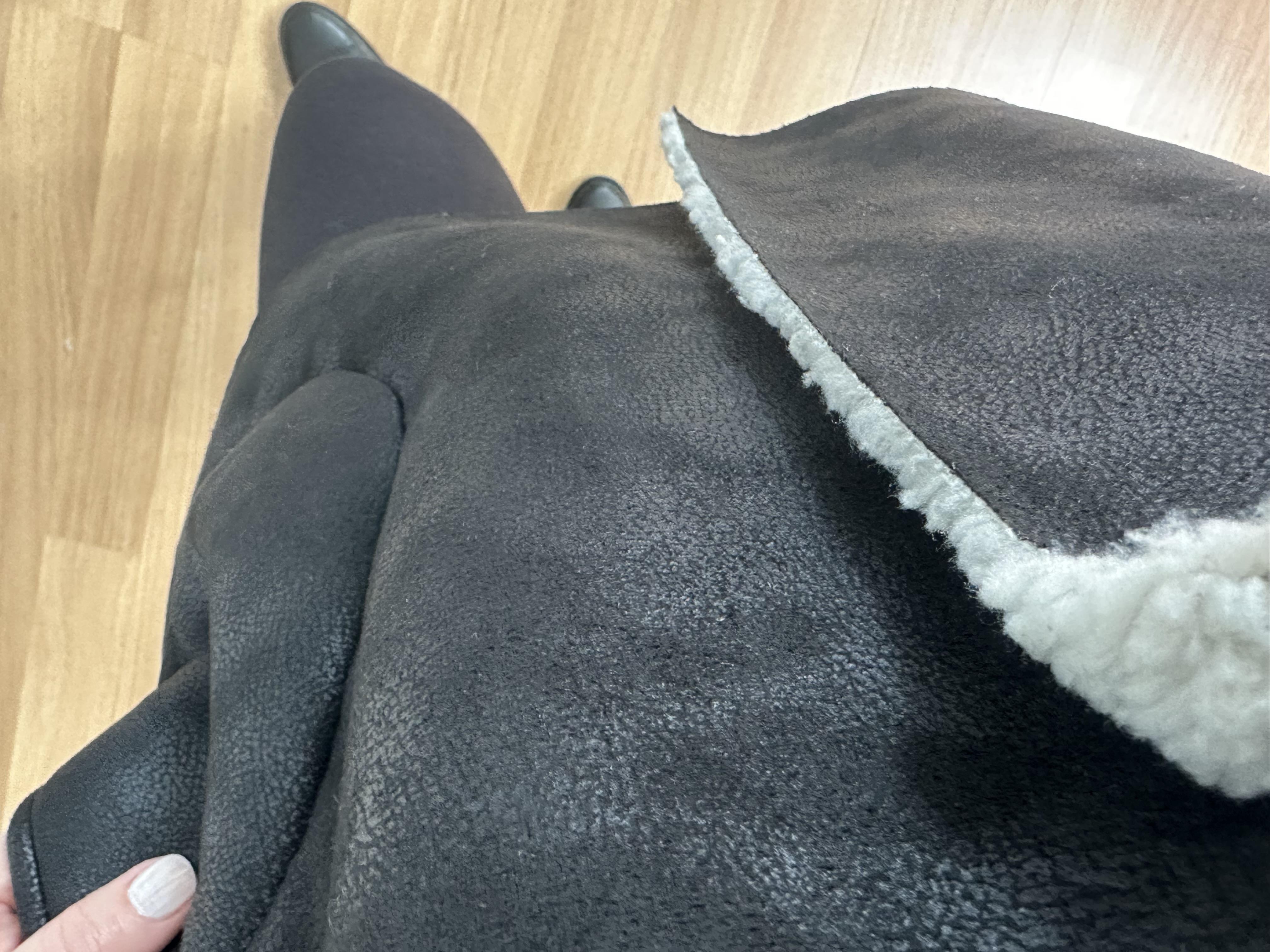 Diva Siyah İthal Nubuk Kürk Detaylı Yelek