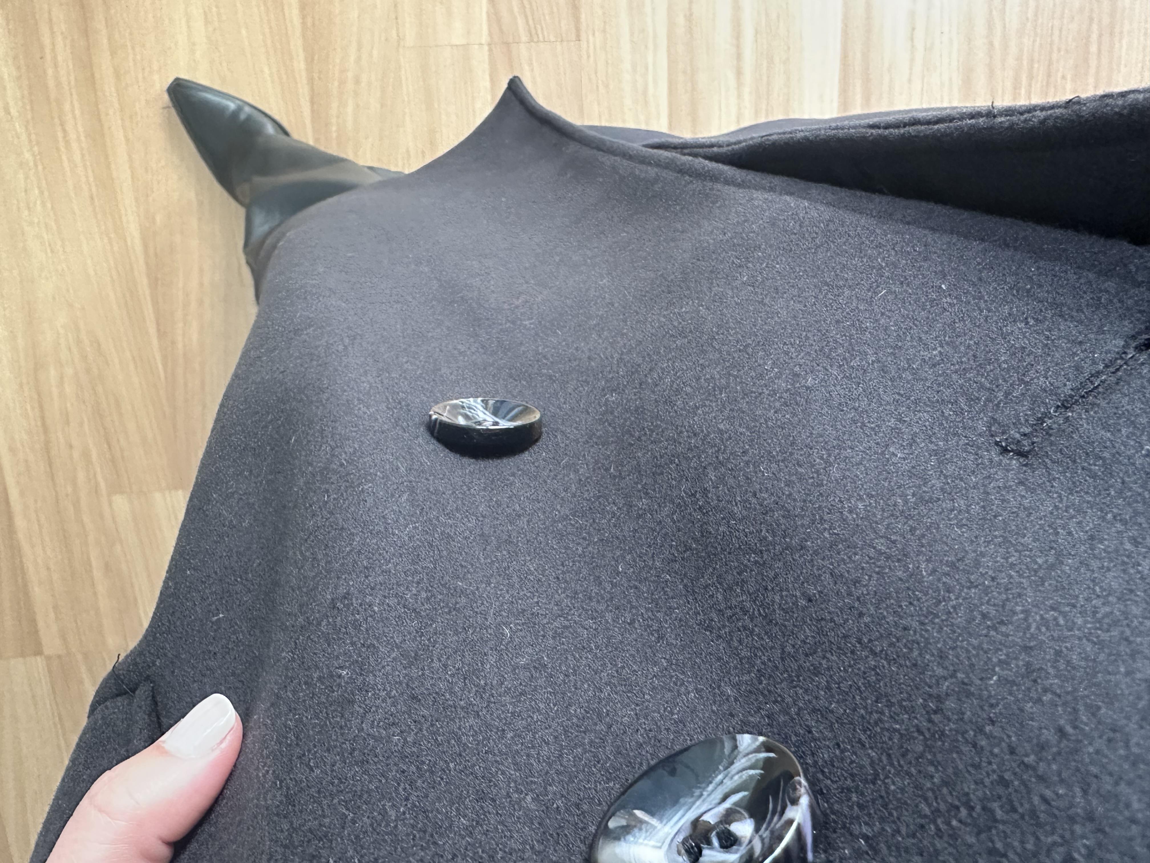 Karla Siyah Manşetli Premium Kalite Kaşe Kaban