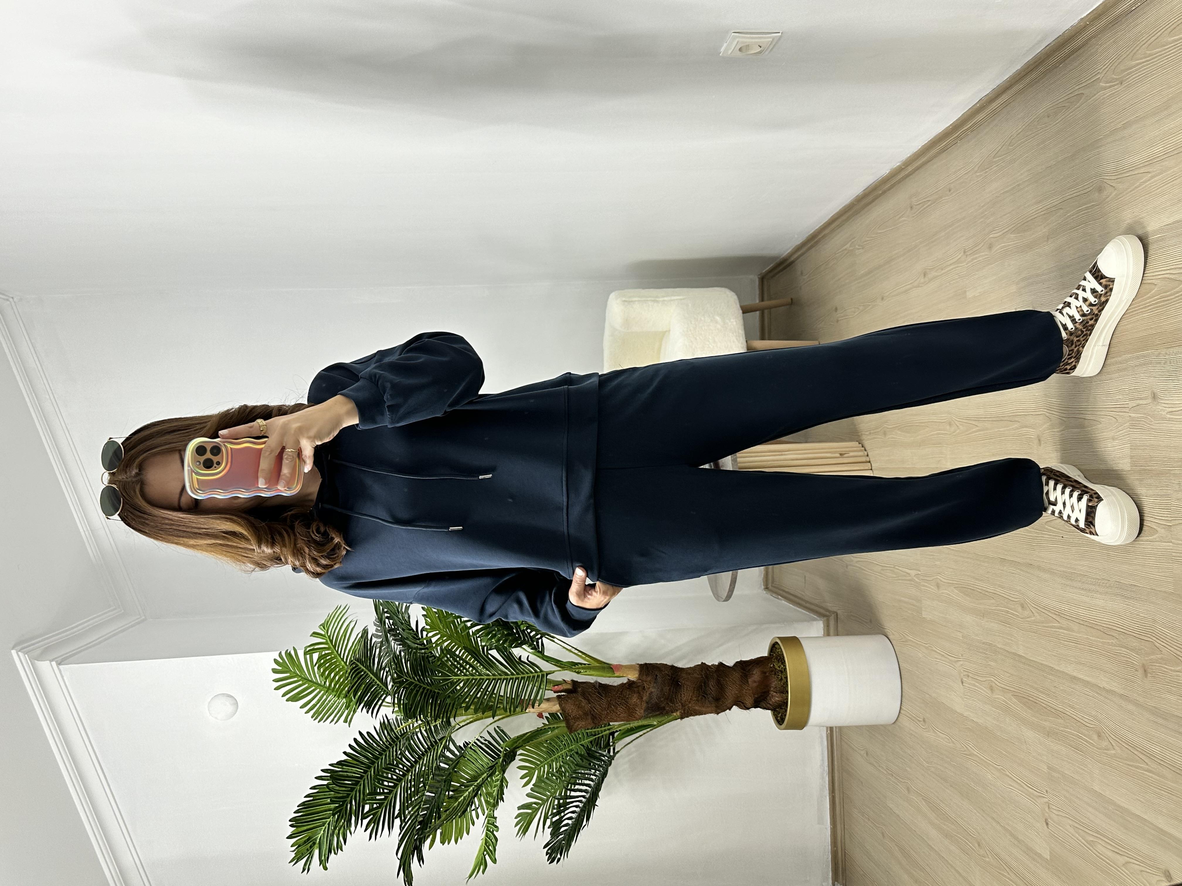 Lacivert Premium Kalite Modal Kumaş Orjinal Marka Kapüşonlu Eşofman Takımı