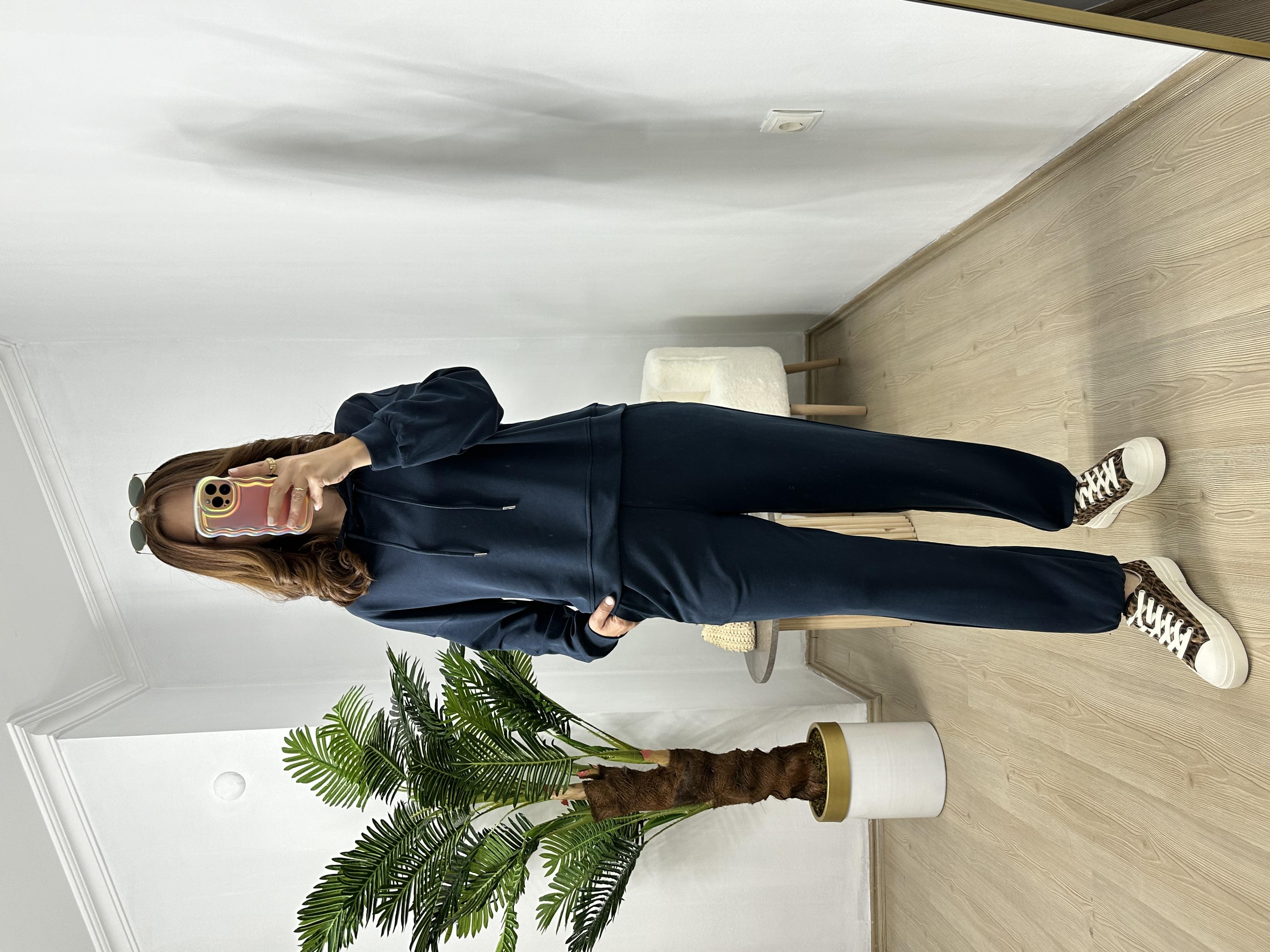 Lacivert Premium Kalite Modal Kumaş Orjinal Marka Kapüşonlu Eşofman Takımı