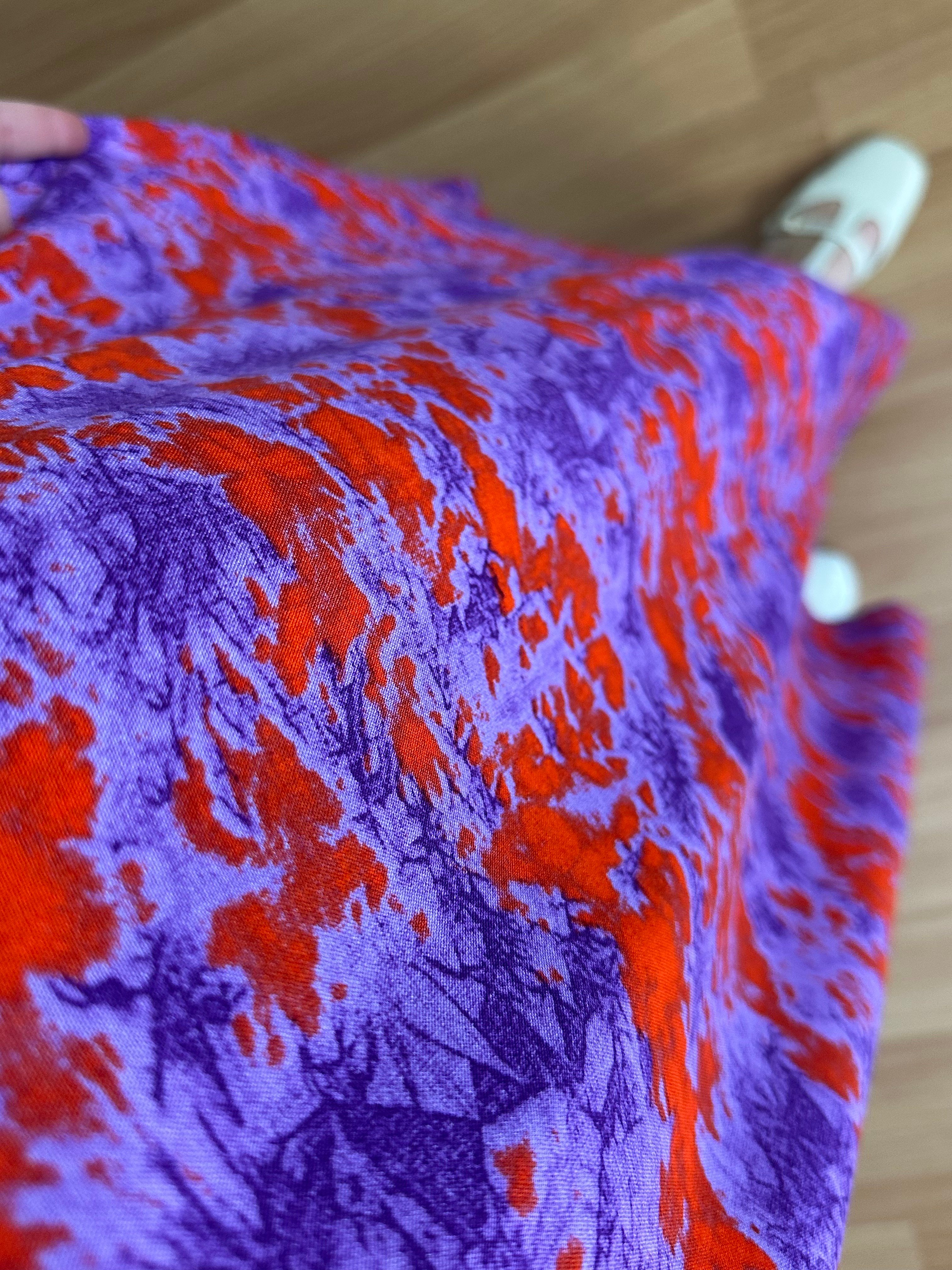 Loren Turuncu Dokuma Viskon V Yaka Elbise