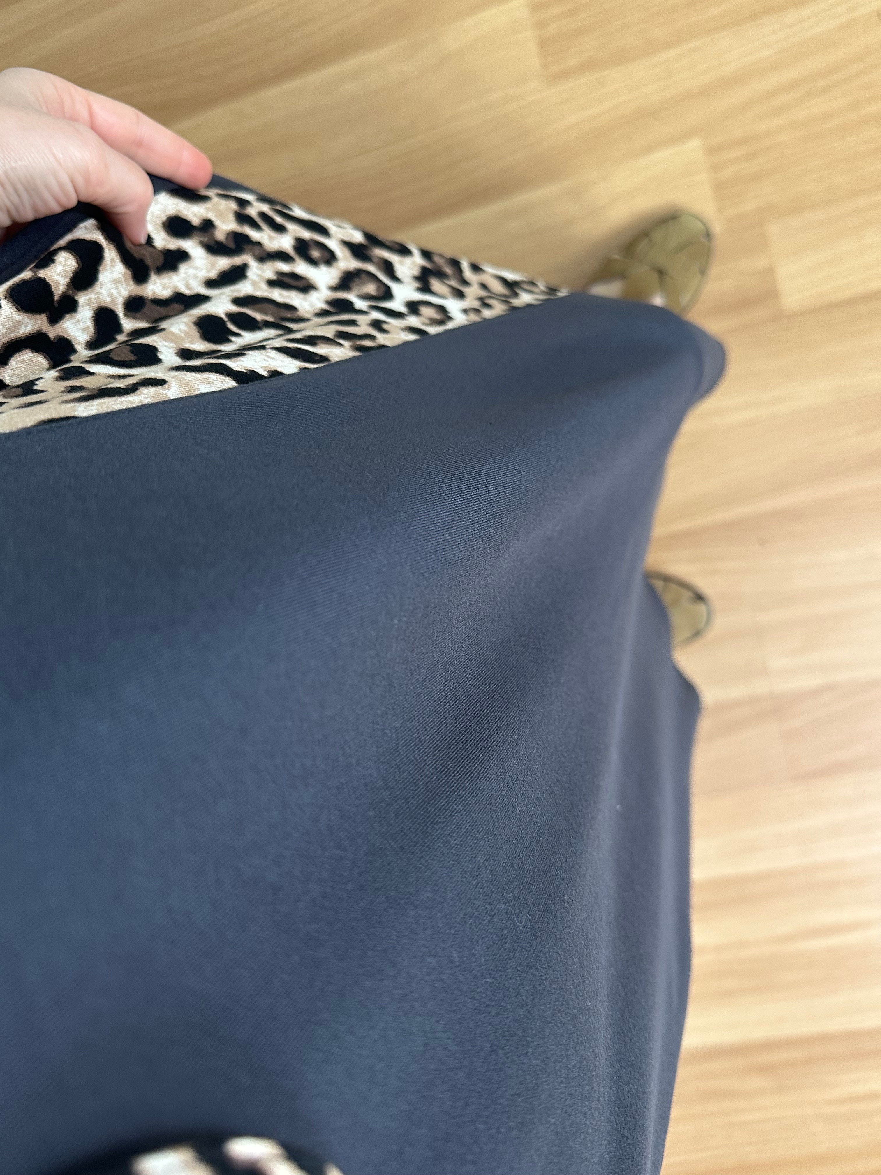 Luisa Antrasit Leopar detaylı Penye Modal Elbise 