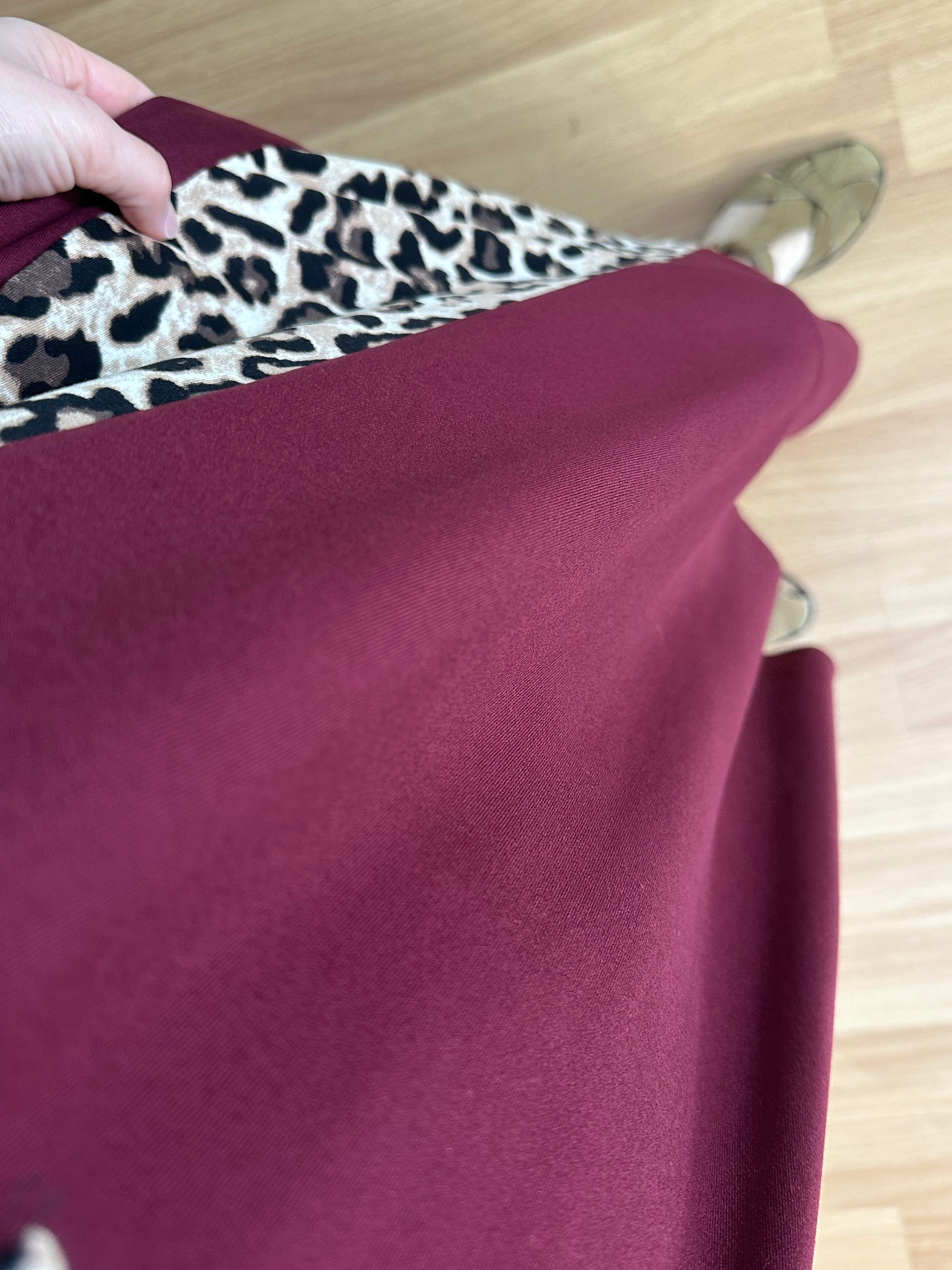 Luisa Bordo Leopar detaylı Penye Modal Elbise