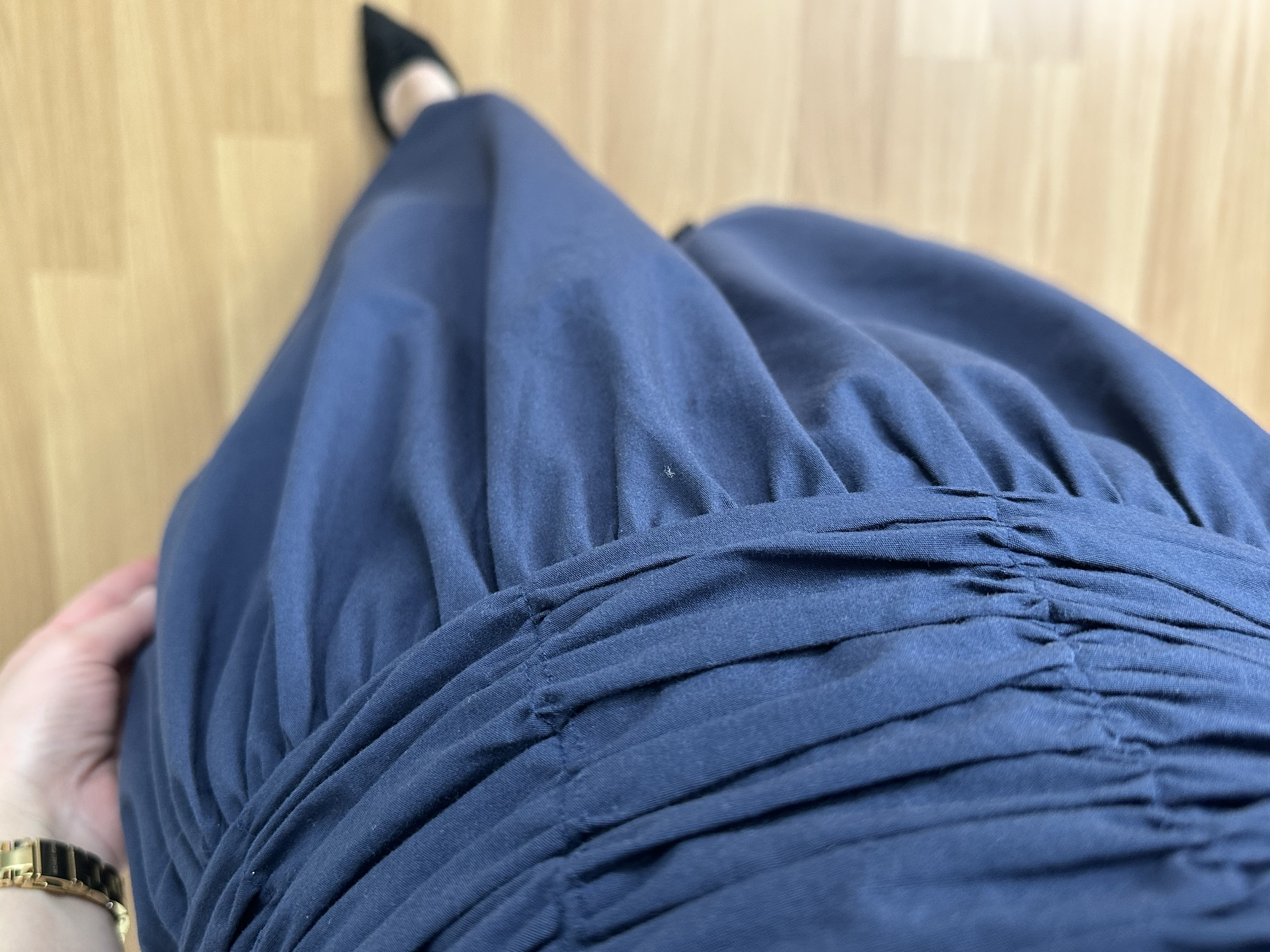 Luna Lacivert Bel Detaylı Premium Kalite Maxi Elbise
