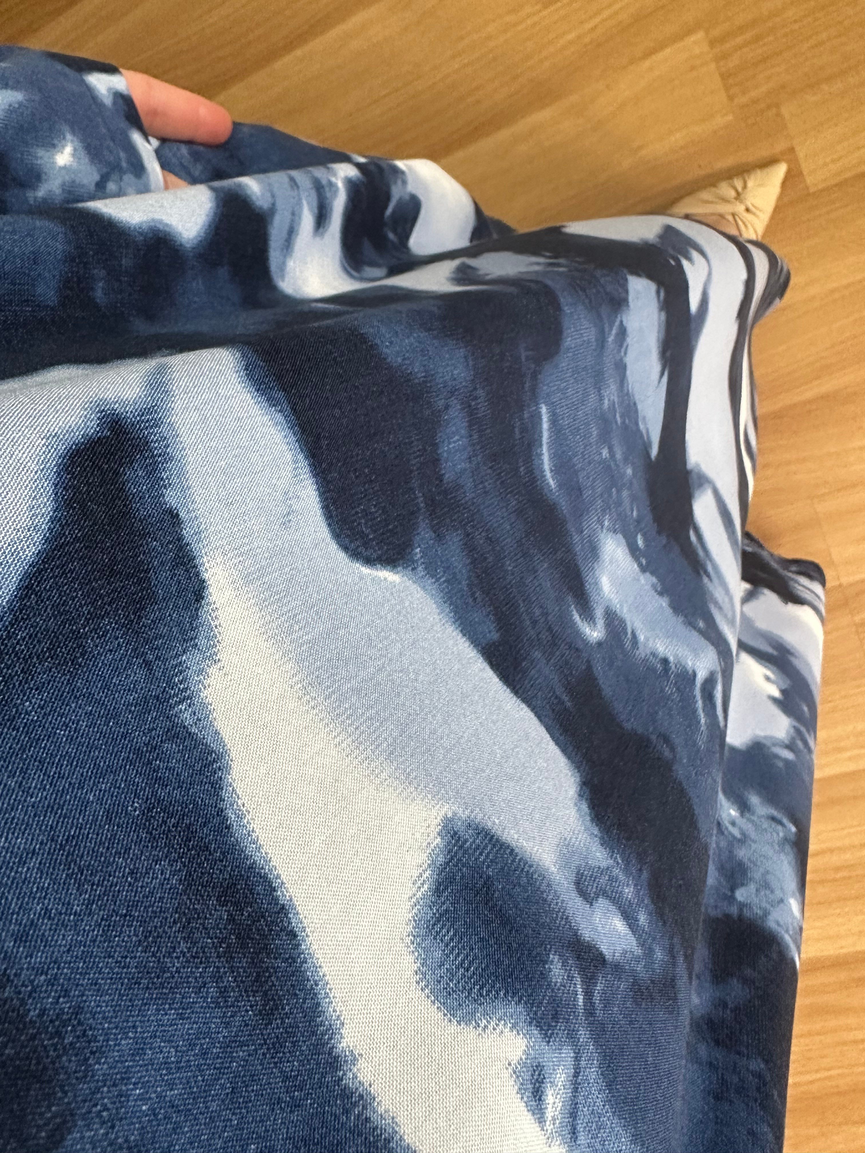 Meloni Lacivert Dokuma Viskon Maksi Boy Elbise 