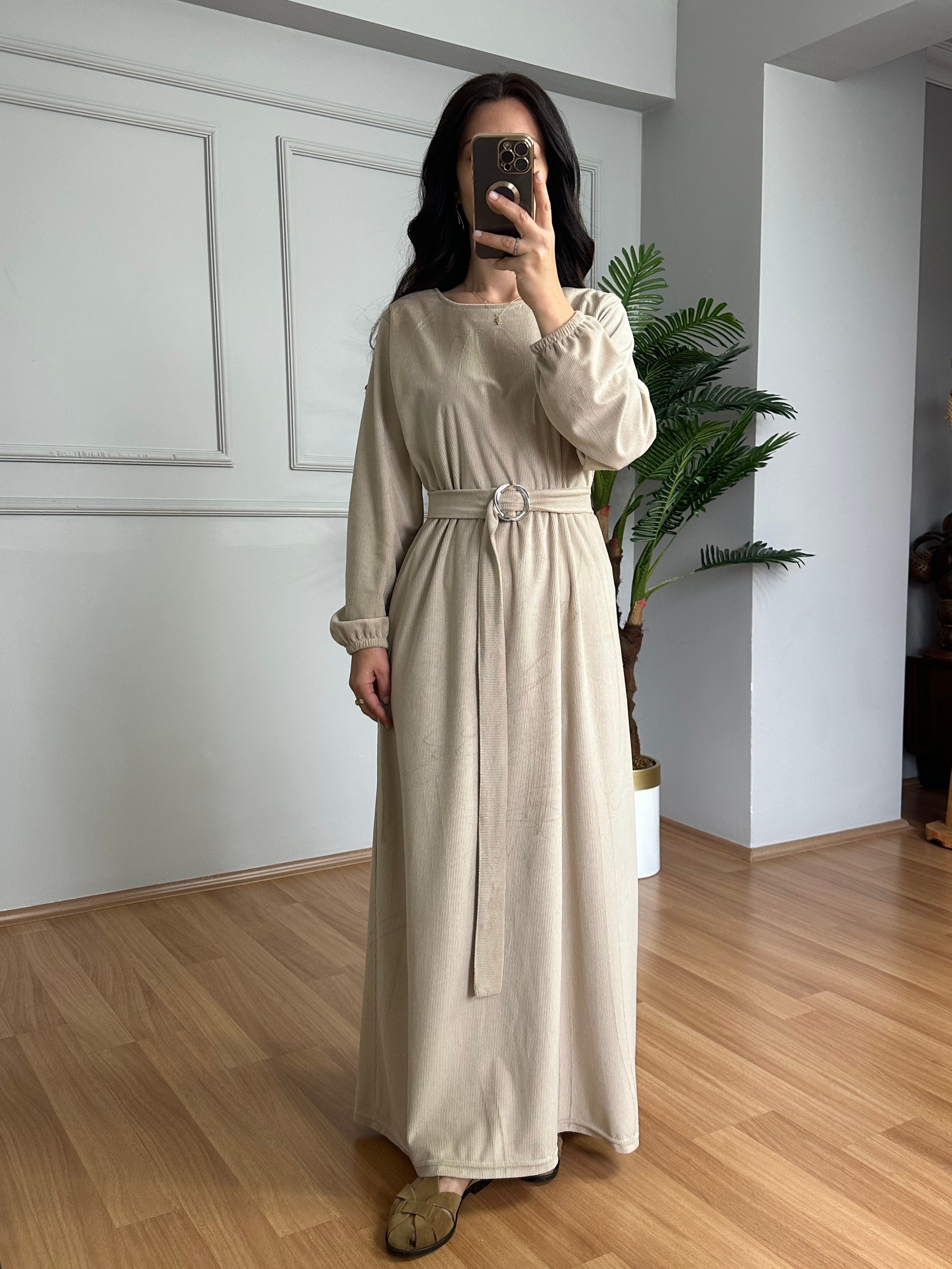 Molina Taş İthal Fitilli Kadife Elbise
