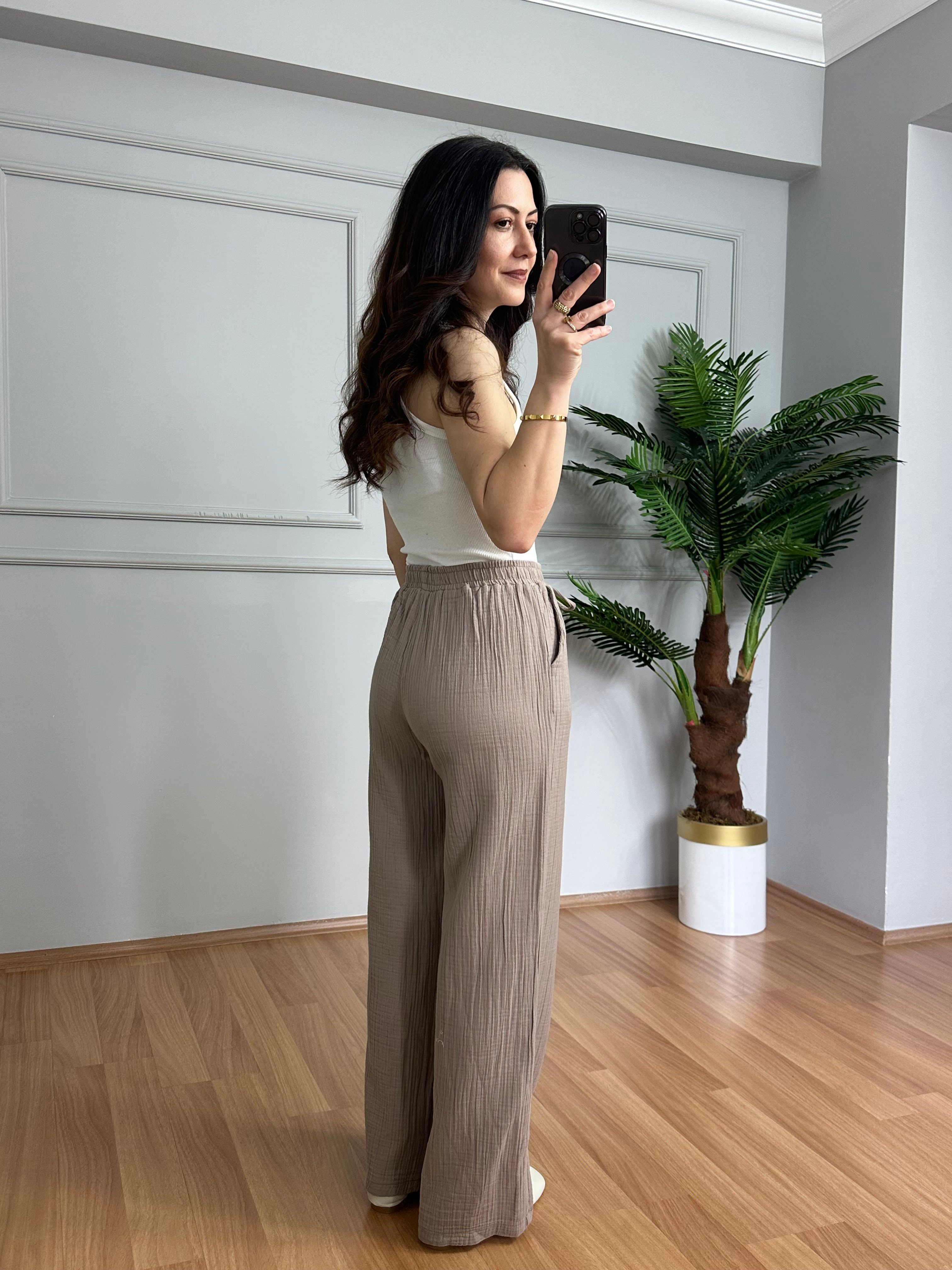 Olivia Vizom Müslin Kumaş Pantolon