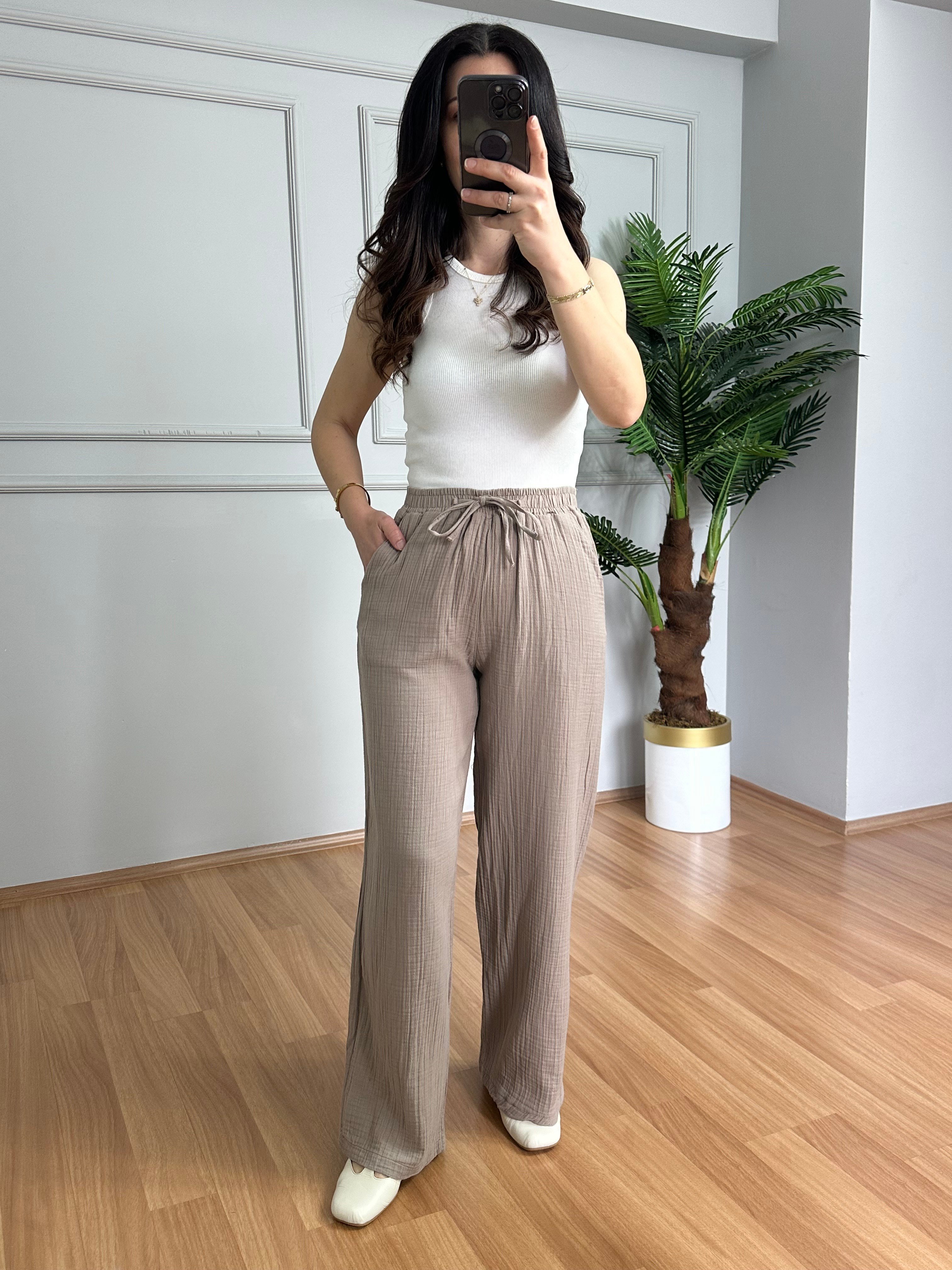 Olivia Vizom Müslin Kumaş Pantolon