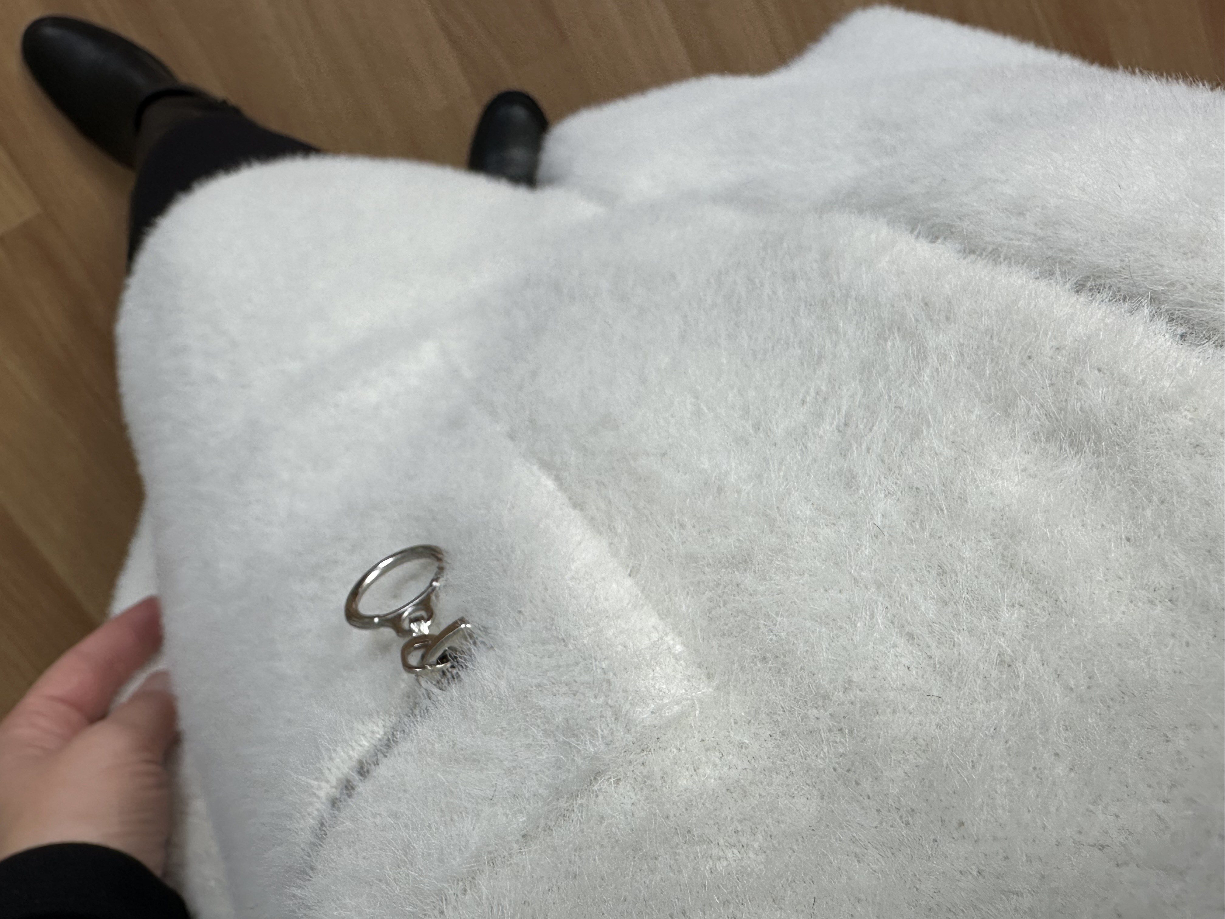 Penha Ekru Angora Fermuarlı Yelek