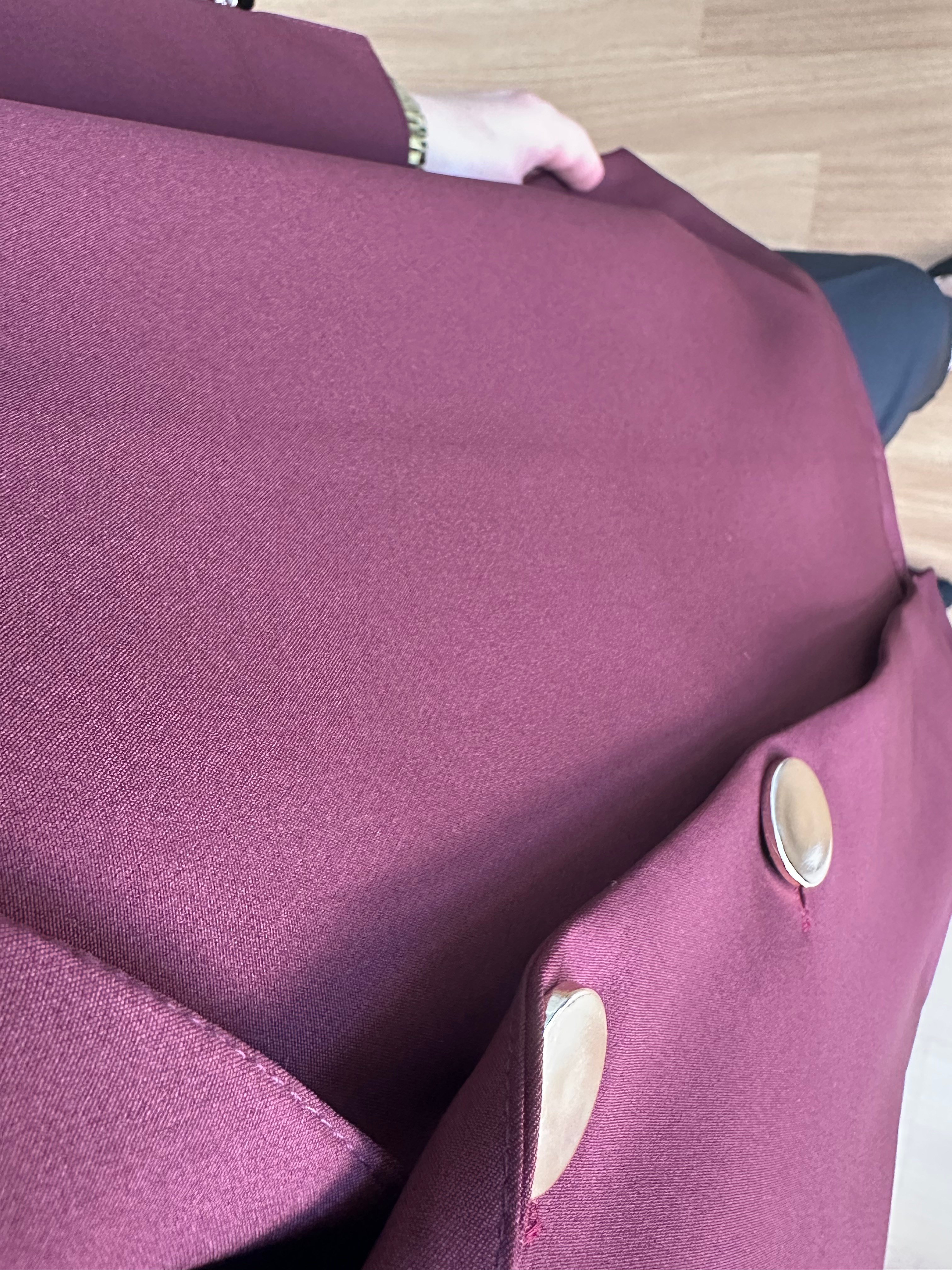 Rozita Bordo İthal Krep Kumaş Düğmeli Ceket