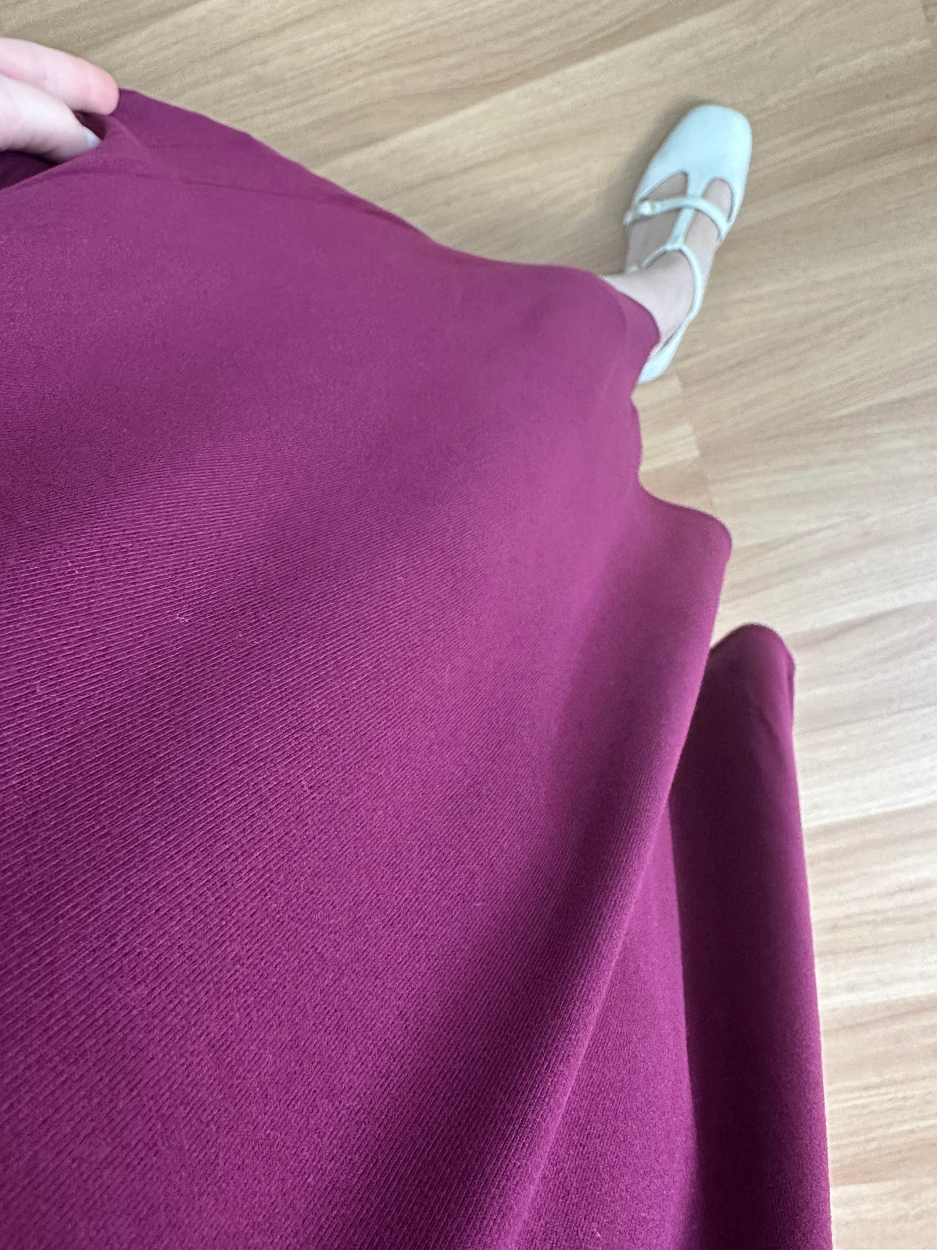 Sude Bordo Yaka Detaylı Basic Elbise