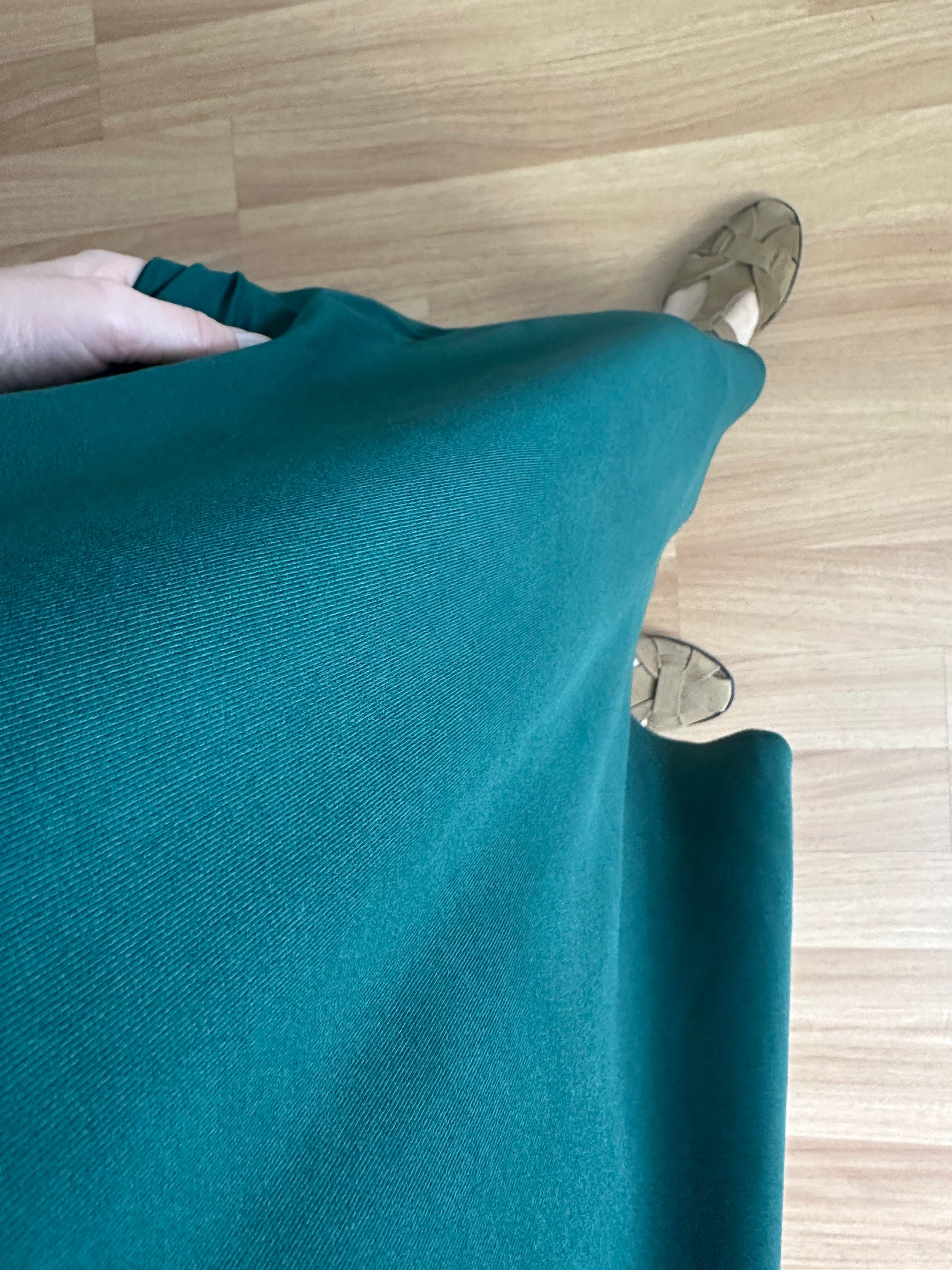 Sude Zümrüt Yeşili Yaka Detaylı Basic Elbise