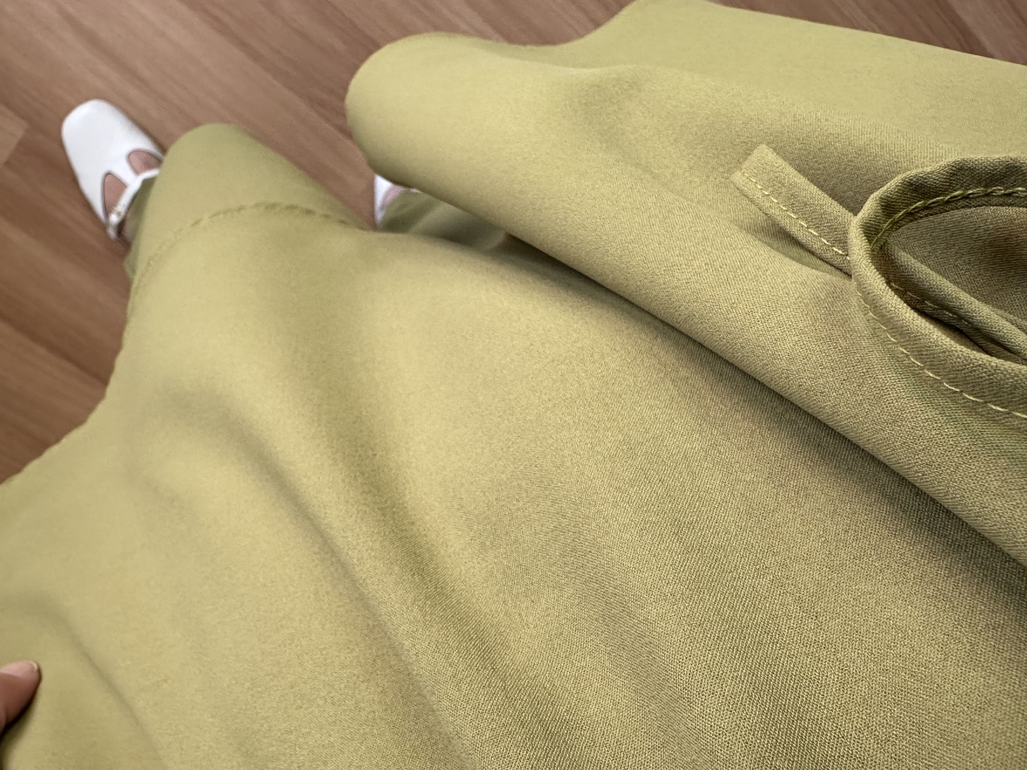 Tiana Yeşil Beli Büzgülü Gömlek Pantolon Takım 