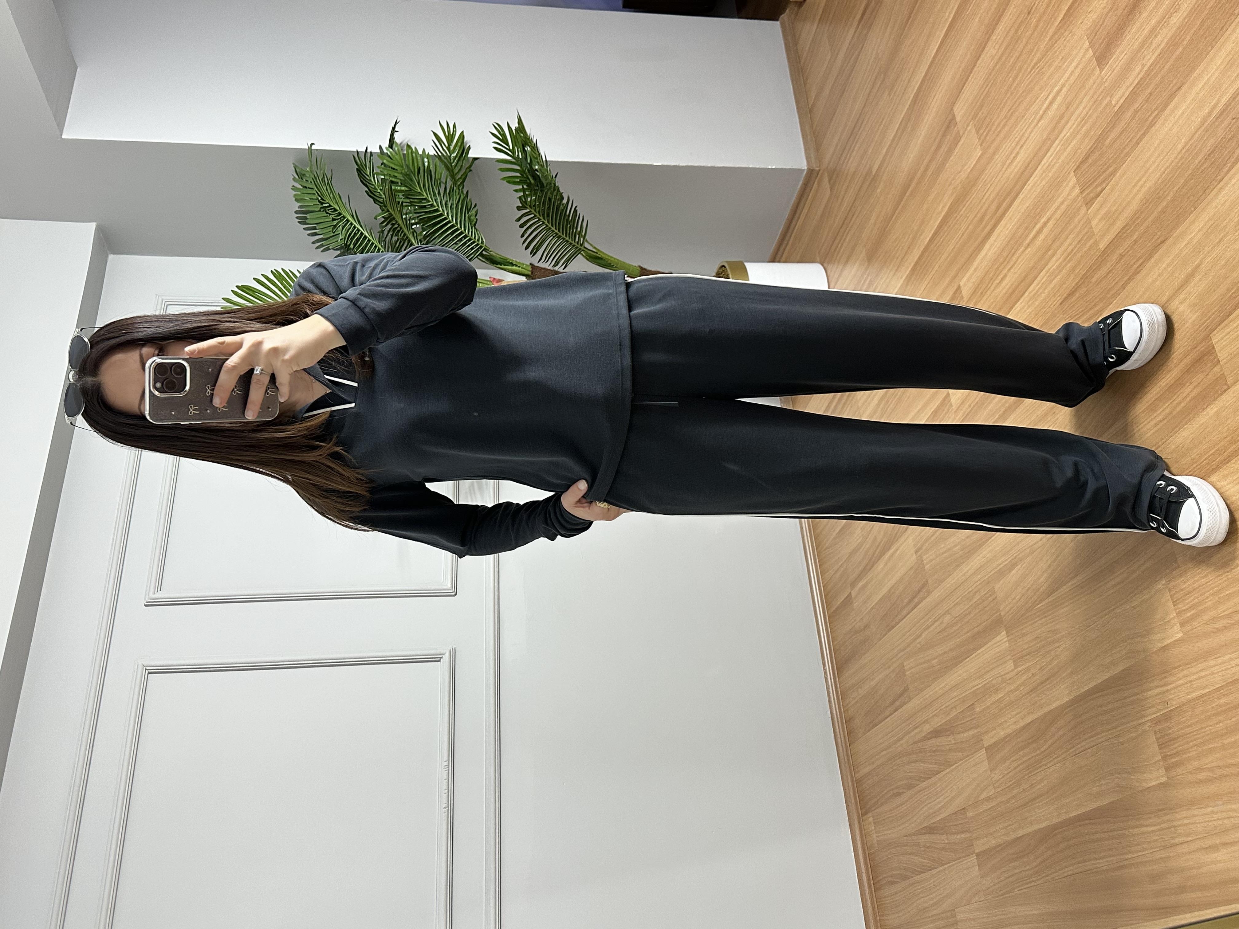 Tisya Antrasit Orj Marka Pike Modal Eşofman Takımı 