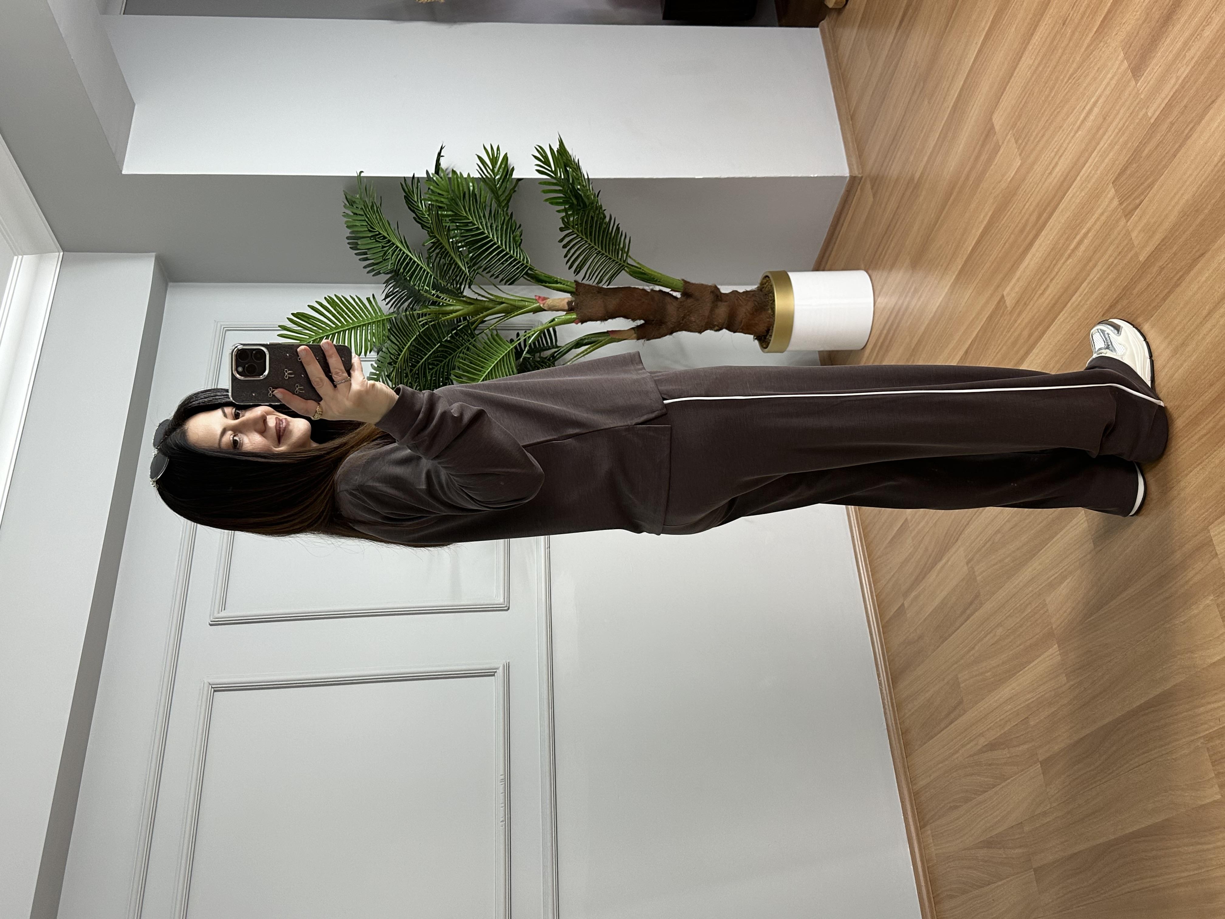 Tisya Kahve Orj Marka Pike Modal Eşofman Takımı 