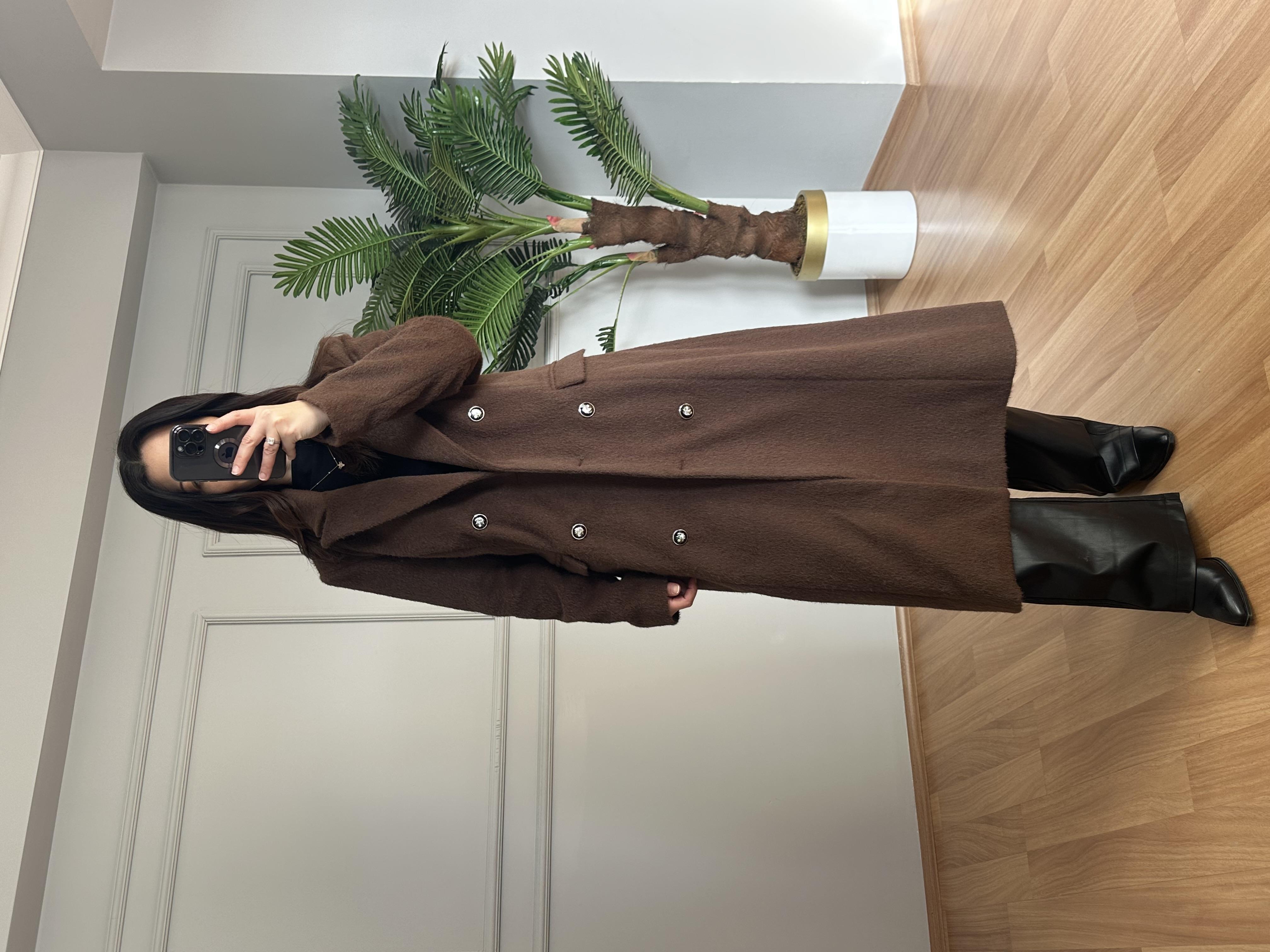 Vena Acı Kahve Premium Kalite Astarlı Kaban