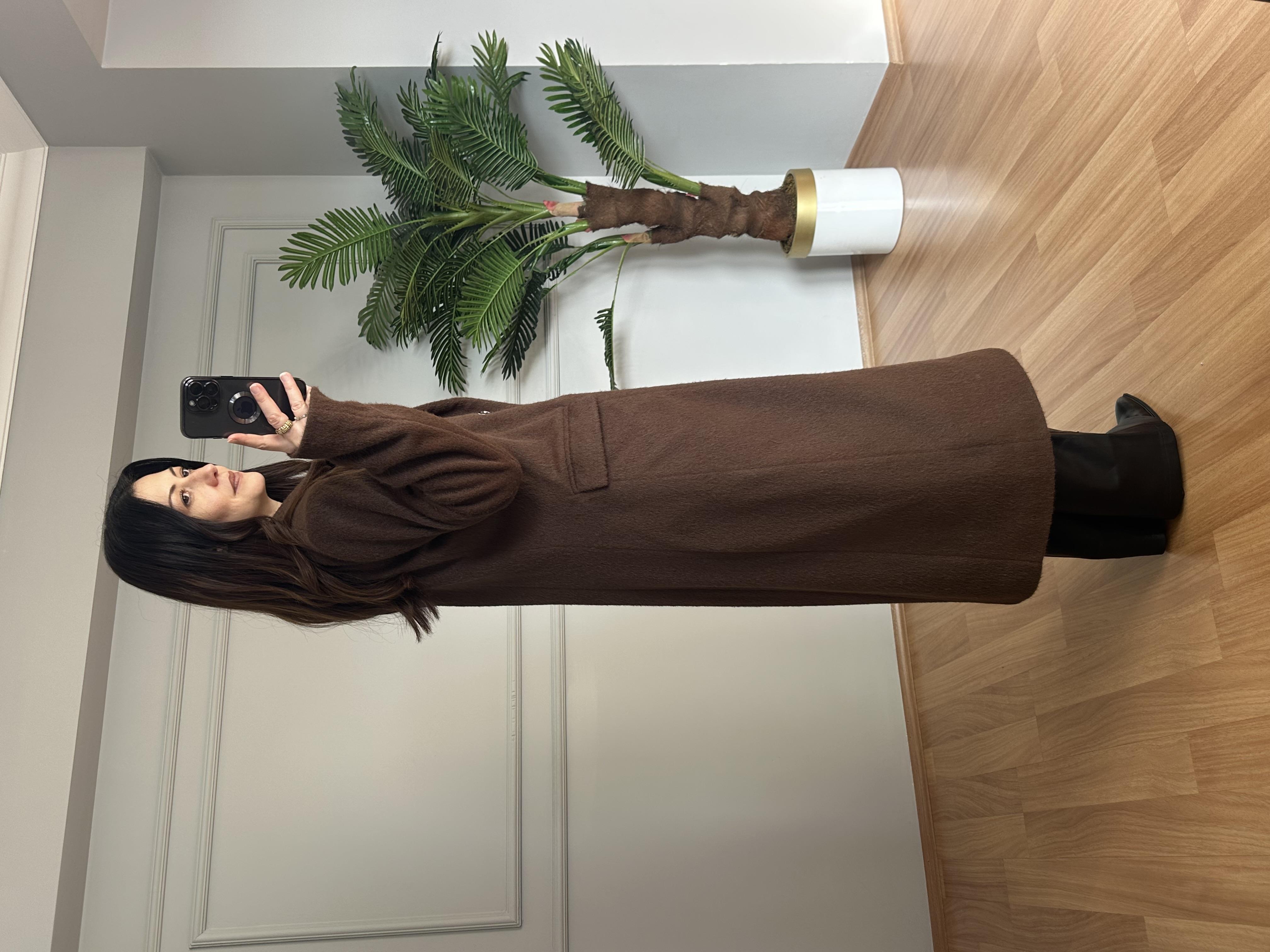 Vena Acı Kahve Premium Kalite Astarlı Kaban