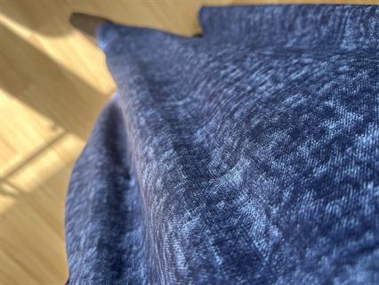 Ahu Mavi Pamuk Viskon Hare Desen Elbise