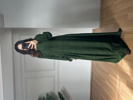 Ahu Yeşil  Pamuk Viskon Hare Desen Elbise