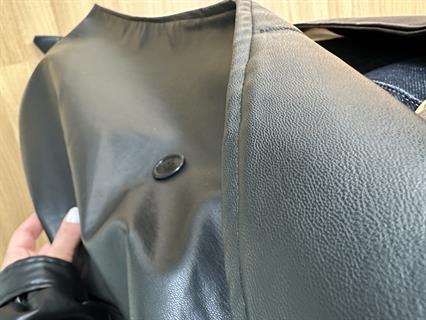 Alven Siyah Lamineli Astarlı Deri Ceket