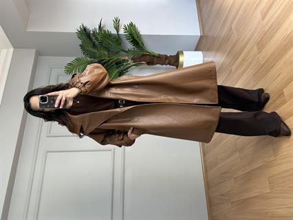 Alven Taba Lamineli Astarlı Deri Ceket