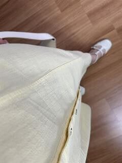 Alya Sarı Keten Gold Detay Elbise